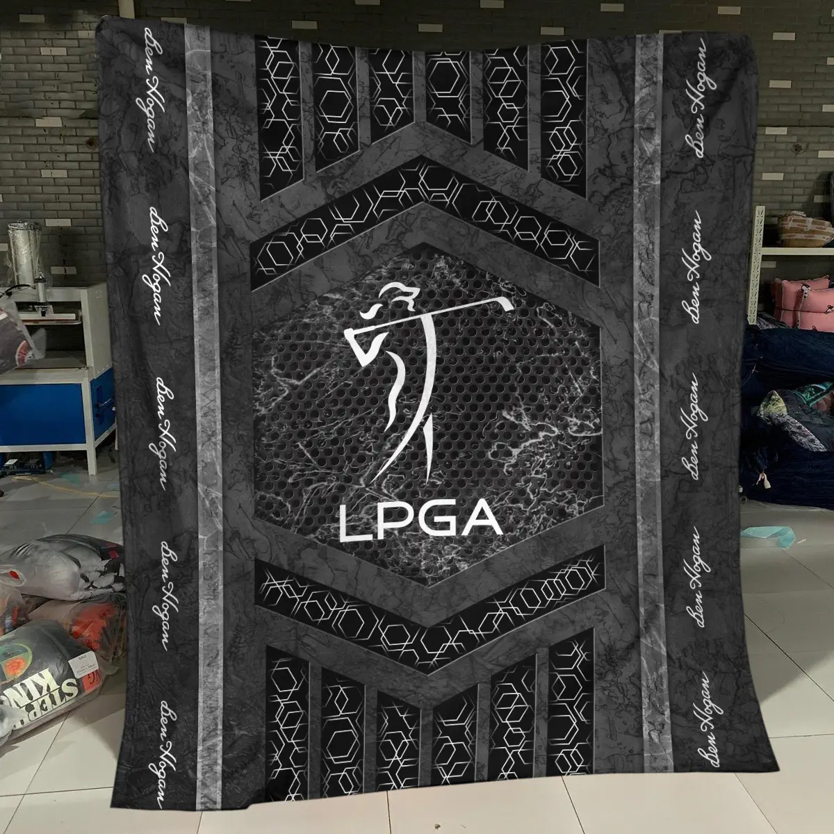 LPGA Tournament Ben Hogan Brand Exclusive Logo All Over Prints BLLPGA231024A01BHBLK - Blanket