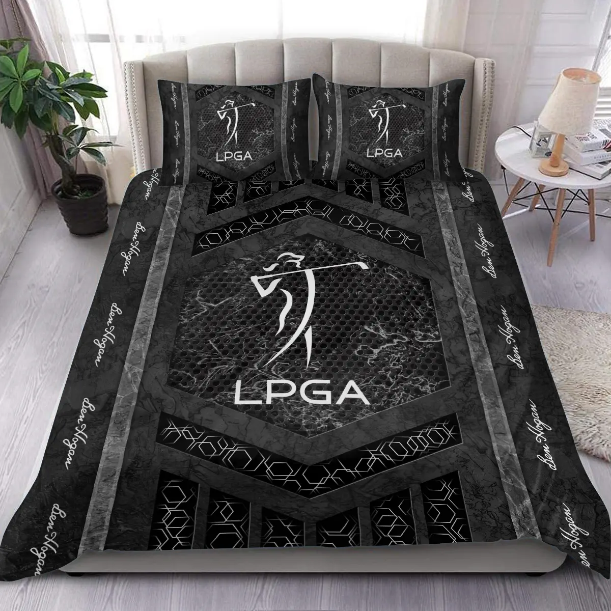 LPGA Tournament Ben Hogan Brand Exclusive Logo All Over Prints BLLPGA231024A01BHBLK - Blanket