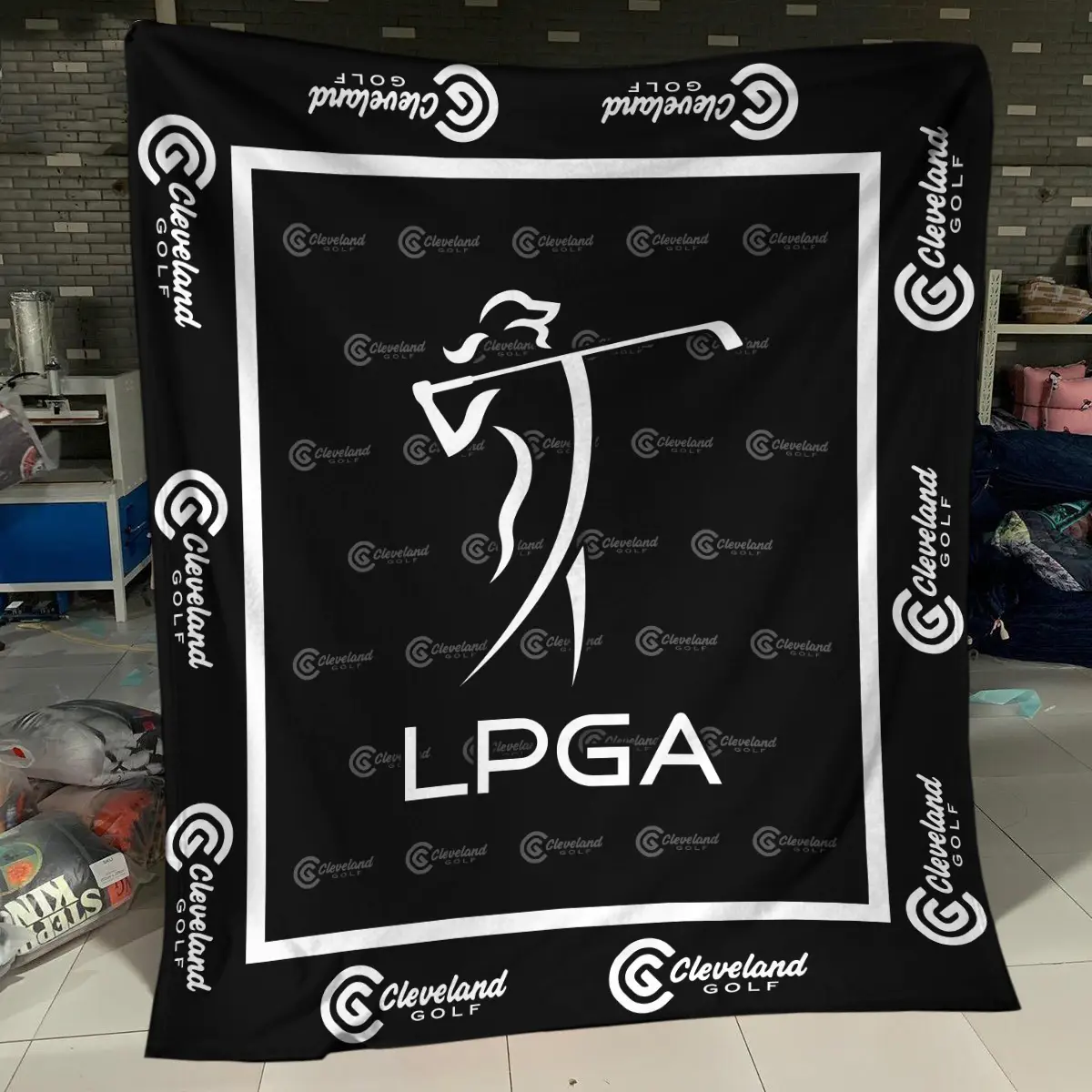 LPGA Tournament Cleveland Golf Brand Exclusive Logo All Over Prints BLLPGA221024A01CLBLK - Blanket