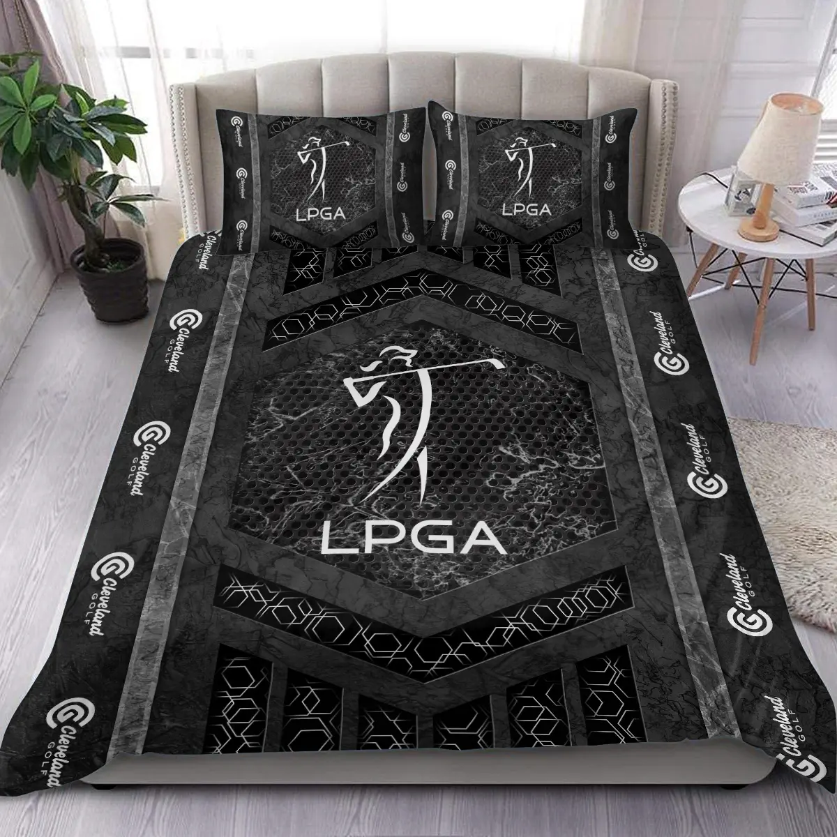 LPGA Tournament Cleveland Golf Brand Exclusive Logo All Over Prints BLLPGA231024A01CLBLK - Blanket