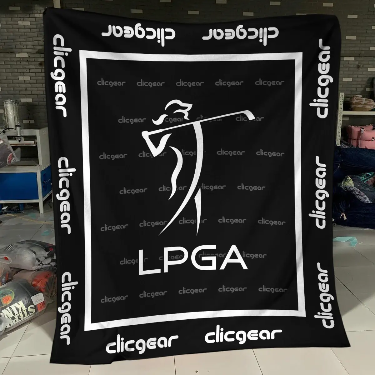 LPGA Tournament Clicgear Brand Exclusive Logo All Over Prints BLLPGA221024A01CLIBLK - Blanket