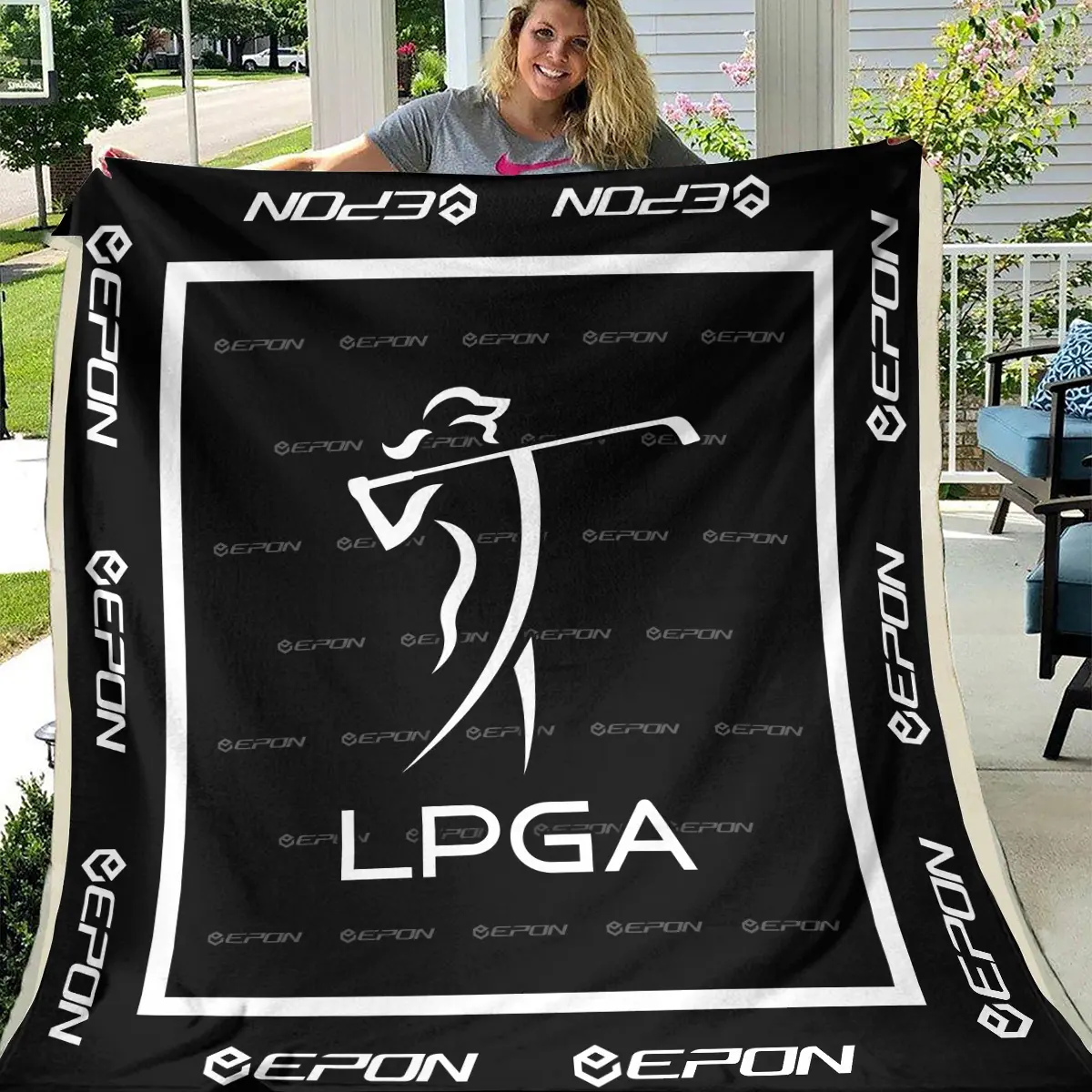 LPGA Tournament Epon Brand Exclusive Logo All Over Prints BLLPGA221024A01EPBLK - Blanket