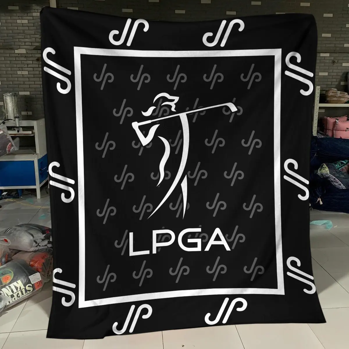 LPGA Tournament JP Golf Brand Exclusive Logo All Over Prints BLLPGA221024A01JPBLK - Blanket