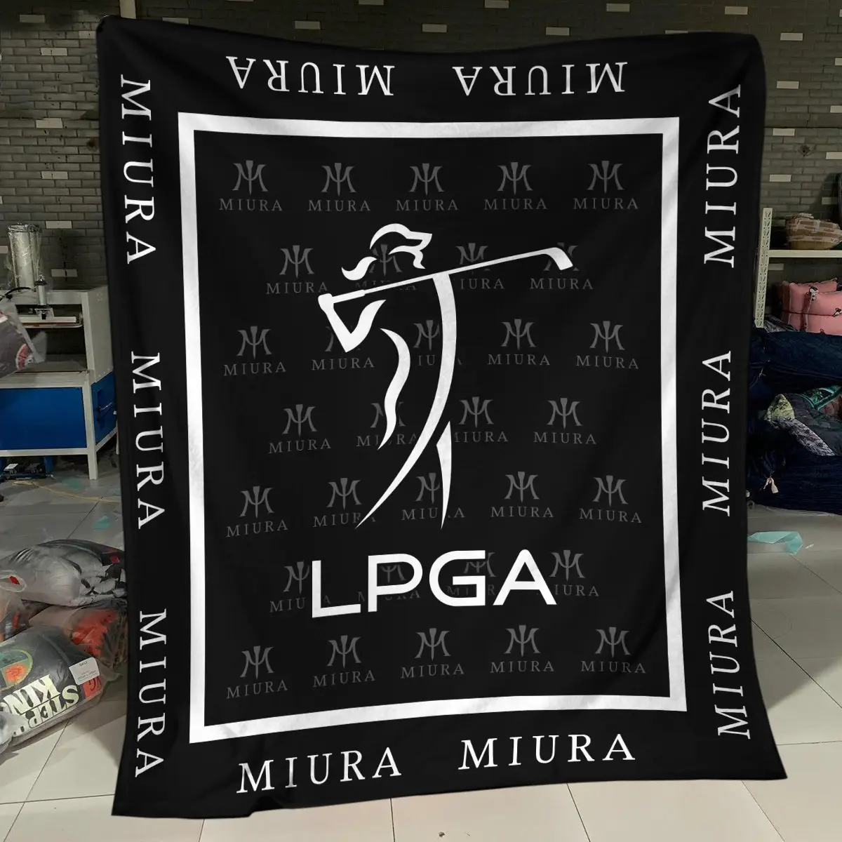 LPGA Tournament Miura Golf Brand Exclusive Logo All Over Prints BLLPGA221024A01MGBLK - Blanket