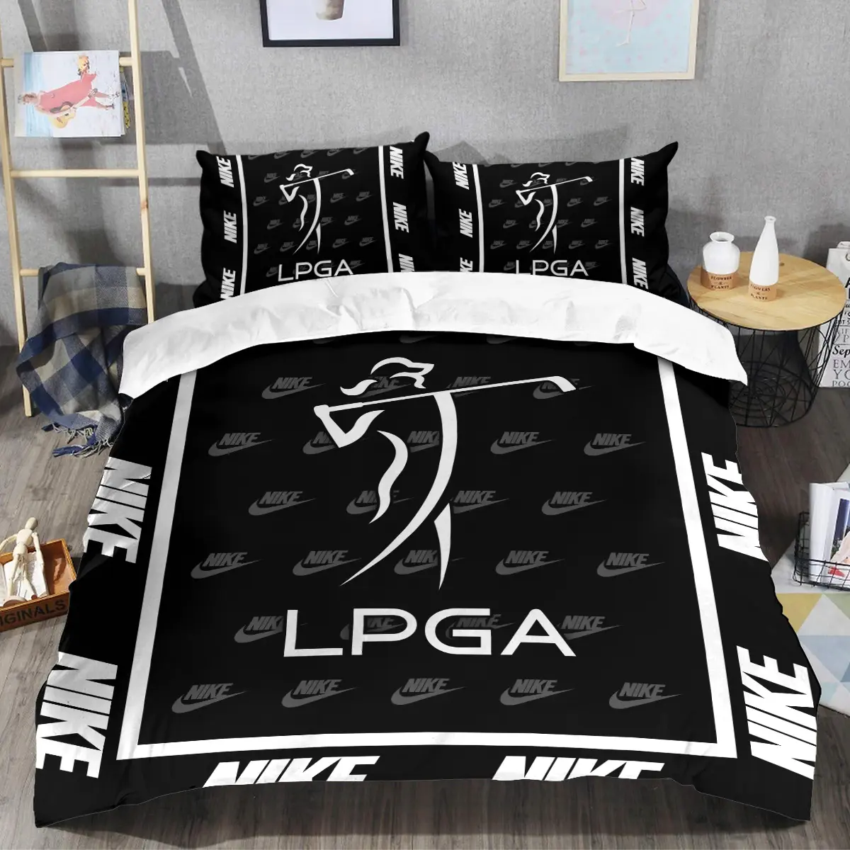 LPGA Tournament Nike Brand Exclusive Logo All Over Prints BLLPGA221024A01NKSJT - Bedding Set