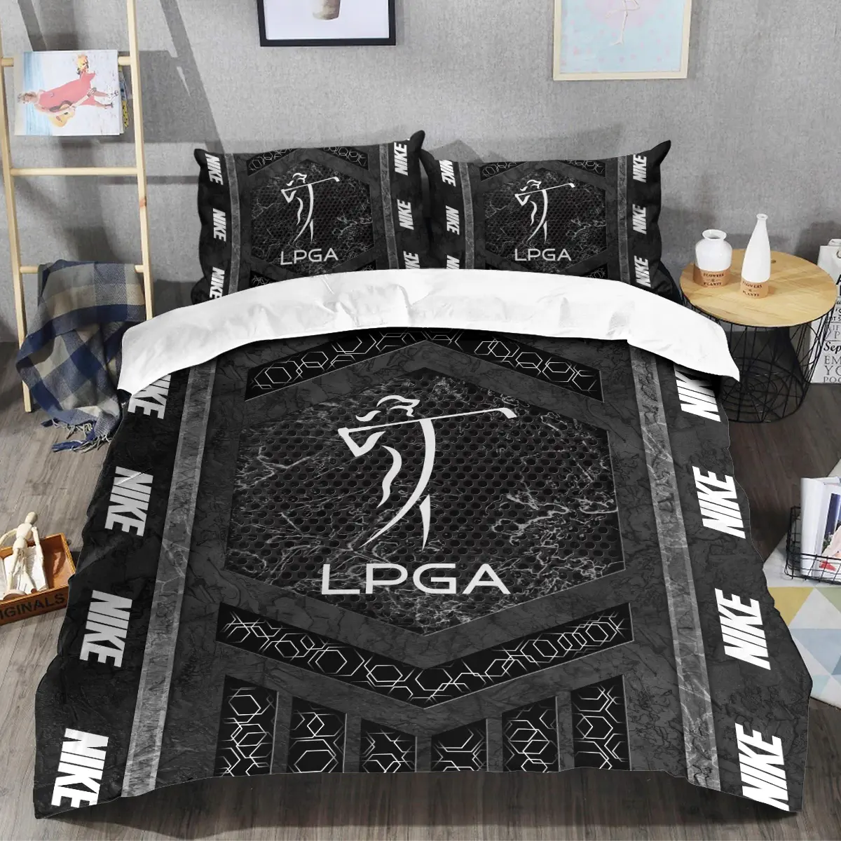 LPGA Tournament Nike Brand Exclusive Logo All Over Prints BLLPGA231024A01NKSJT - Bedding Set