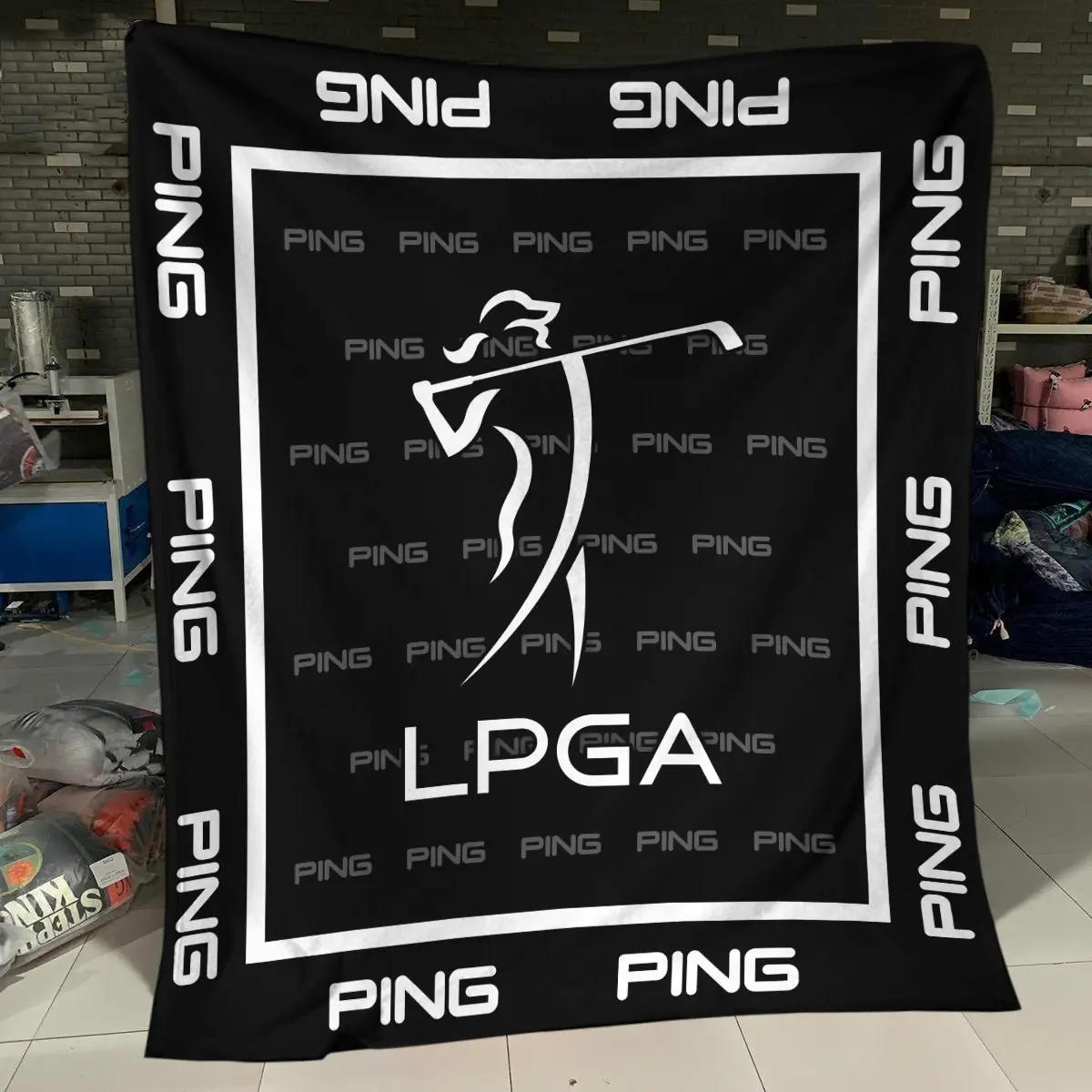 LPGA Tournament Ping Brand Exclusive Logo All Over Prints BLLPGA221024A01PIBLK - Blanket