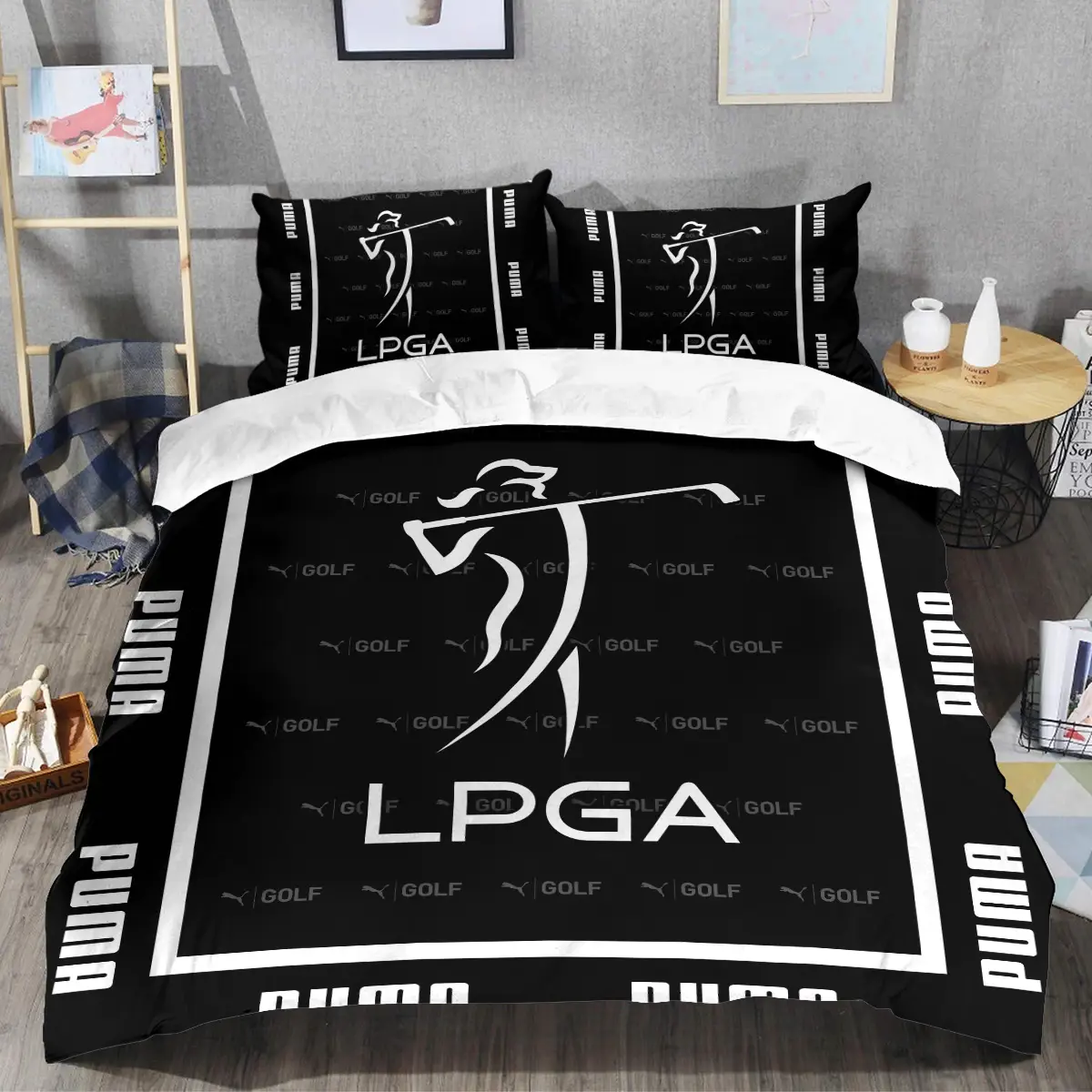 LPGA Tournament PUMA Golf Brand Exclusive Logo All Over Prints BLLPGA221024A01PUMSJT - Bedding Set