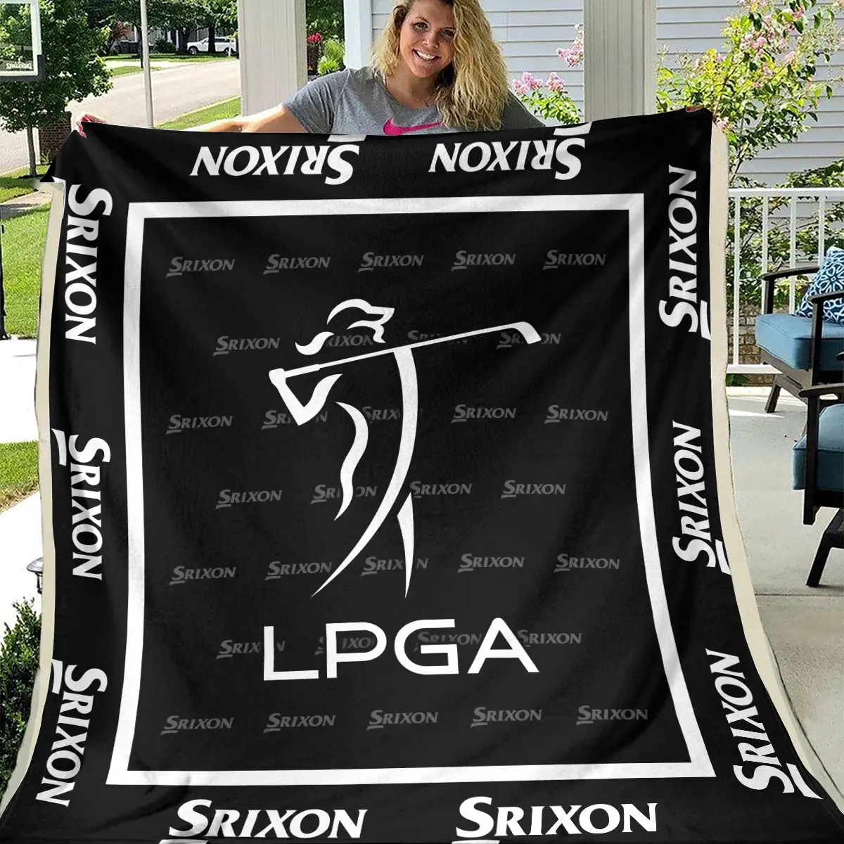 LPGA Tournament Srixon Brand Exclusive Logo All Over Prints BLLPGA221024A01SRBLK - Blanket