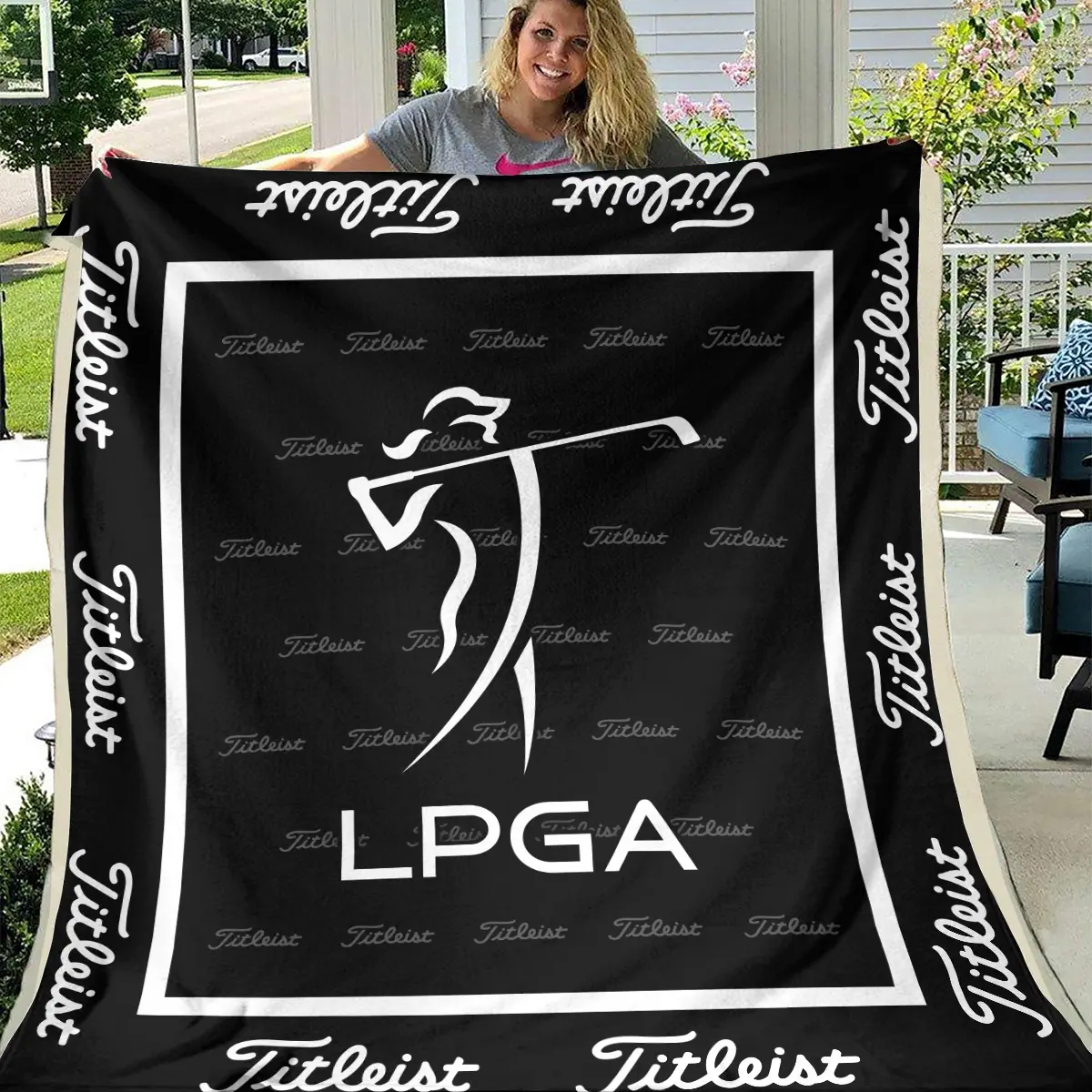 LPGA Tournament Titleist Brand Exclusive Logo All Over Prints BLLPGA221024A01TLBLK - Blanket