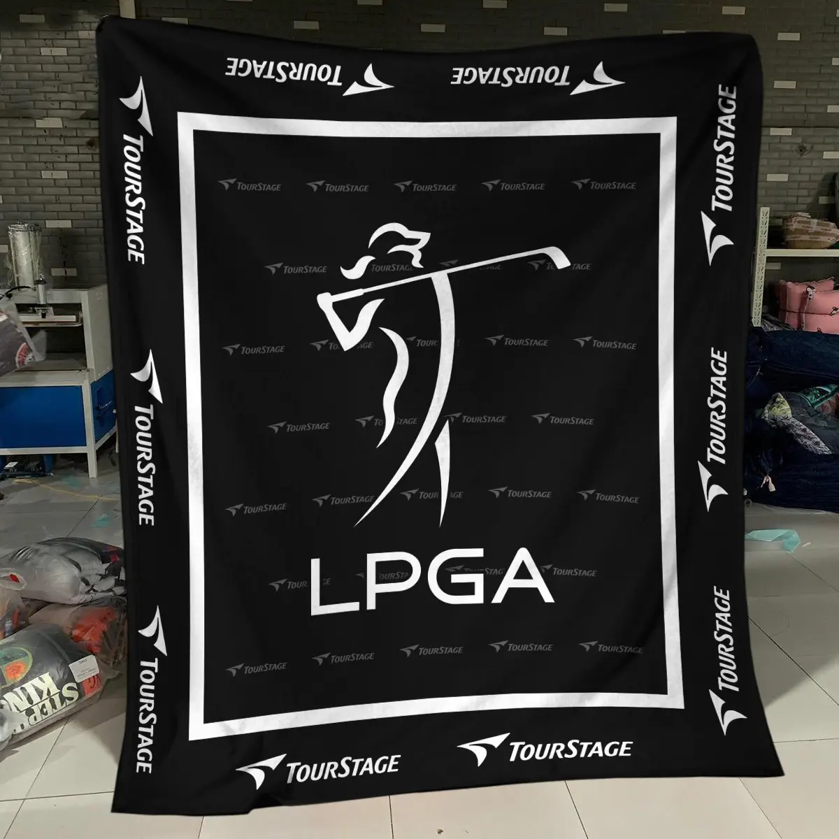 LPGA Tournament Tourstage Brand Exclusive Logo All Over Prints BLLPGA221024A01TOUBLK - Blanket