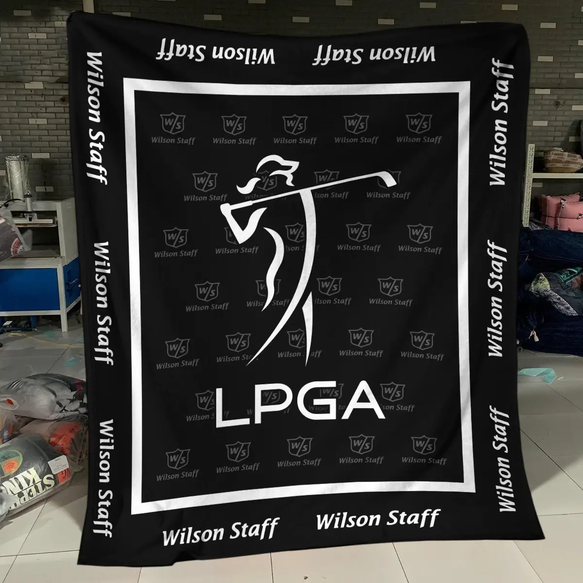 LPGA Tournament Wilson Staff Brand Exclusive Logo All Over Prints BLLPGA221024A01WSBLK - Blanket