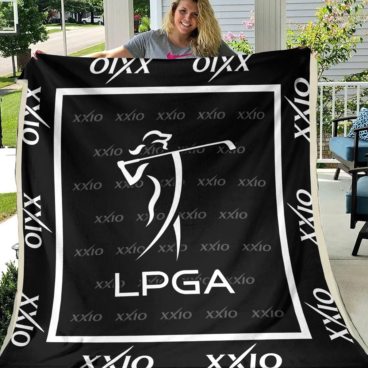 LPGA Tournament XXIO Brand Exclusive Logo All Over Prints BLLPGA221024A01XXBLK - Blanket