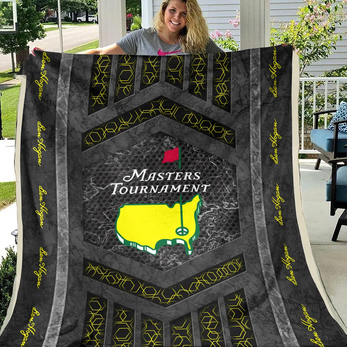 Masters Tournament Tournament Ben Hogan Brand Exclusive Logo All Over Prints BLMT231024A01BHBLK - Blanket