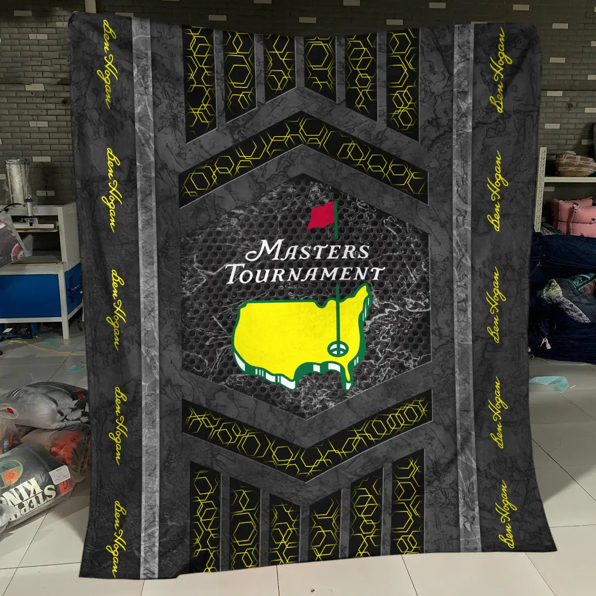 Masters Tournament Tournament Ben Hogan Brand Exclusive Logo All Over Prints BLMT231024A01BHBLK - Blanket