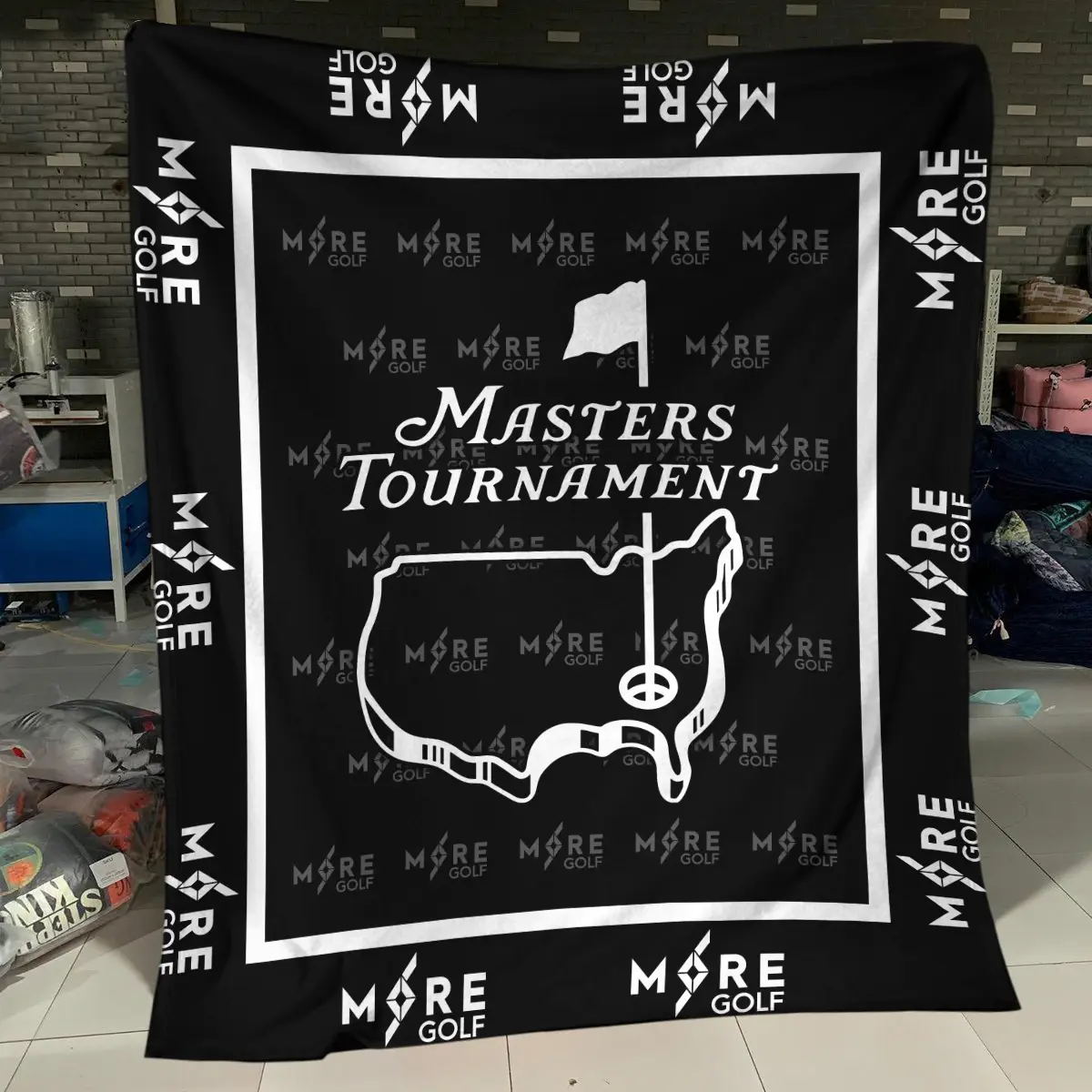 The Open Championship Tournament More Golf Brand Exclusive Logo All Over Prints BLTOC221024A01MORBLK - Blanket