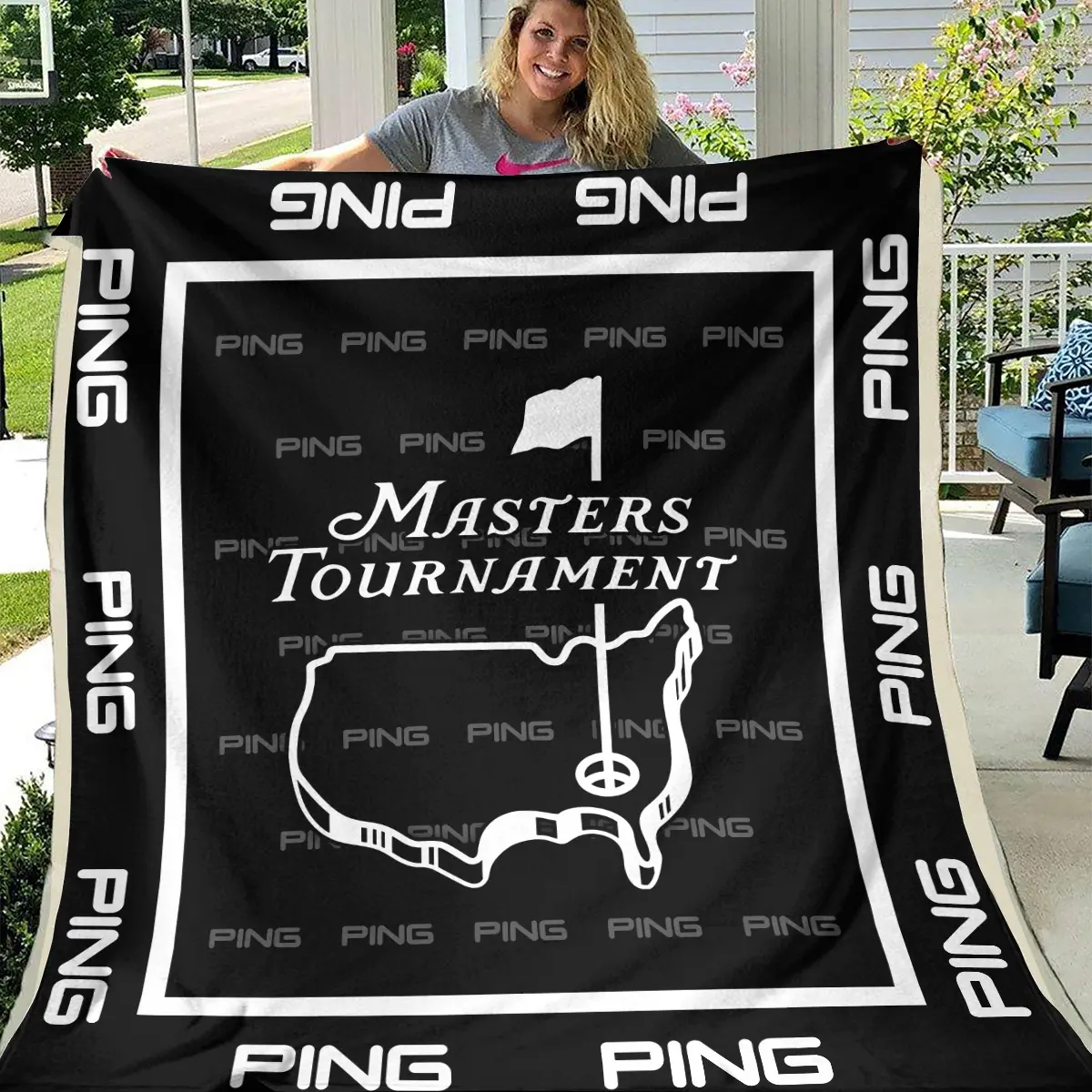 Masters Tournament Tournament Ping Brand Exclusive Logo All Over Prints BLMT221024A01PIBLK - Blanket