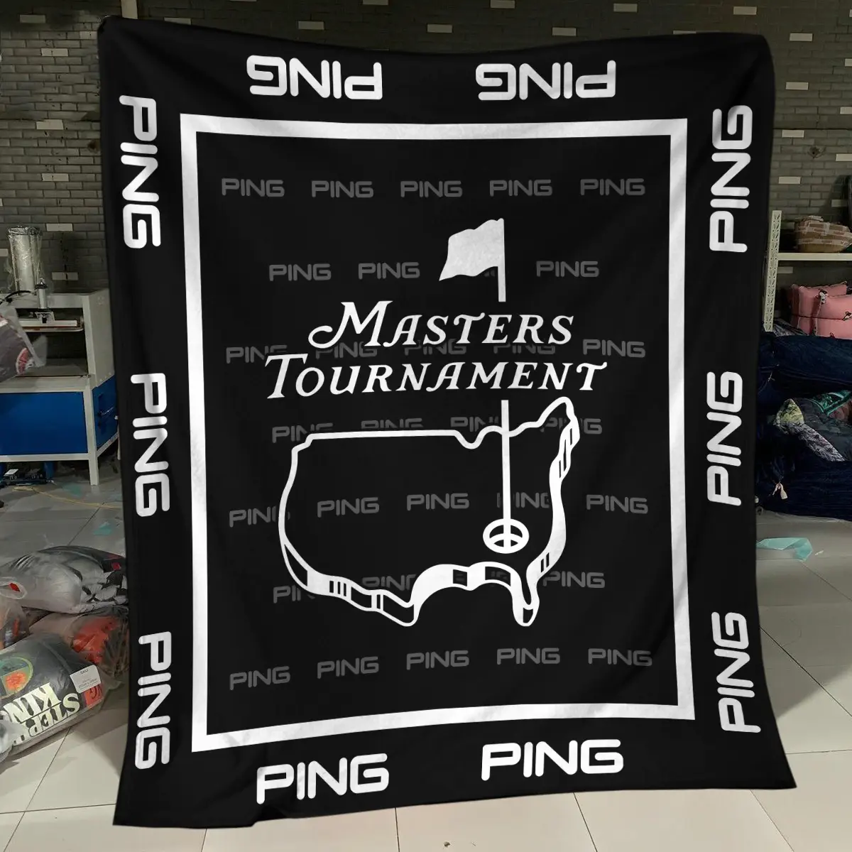 The Open Championship Tournament Ping Brand Exclusive Logo All Over Prints BLTOC221024A01PIBLK - Blanket