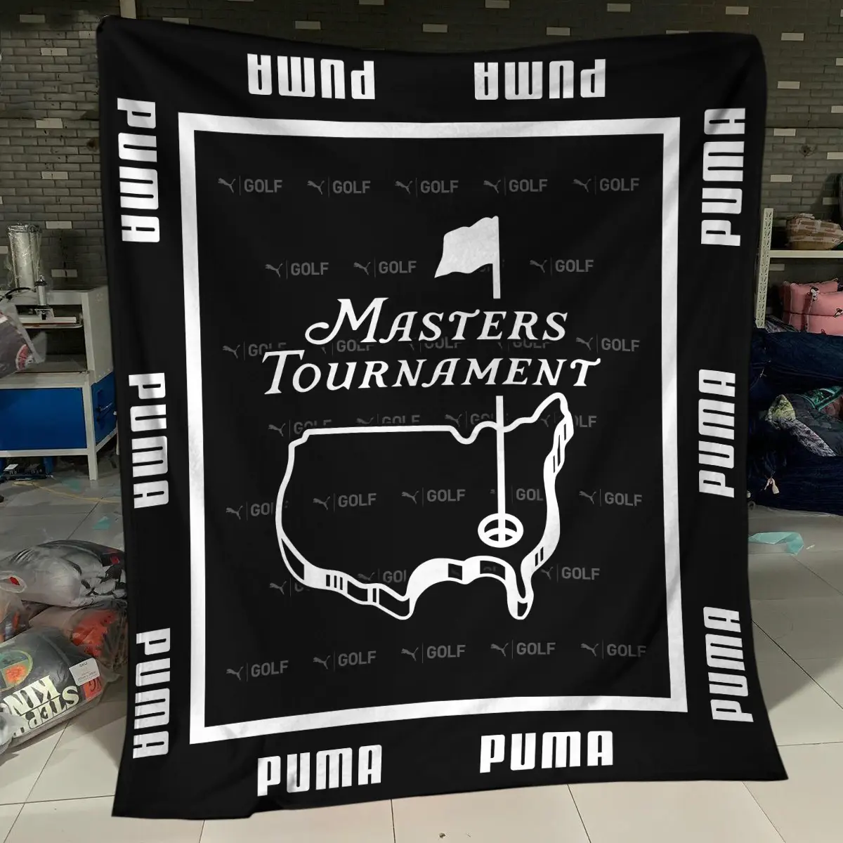 Masters Tournament Tournament PUMA Golf Brand Exclusive Logo All Over Prints BLMT221024A01PUMBLK - Blanket