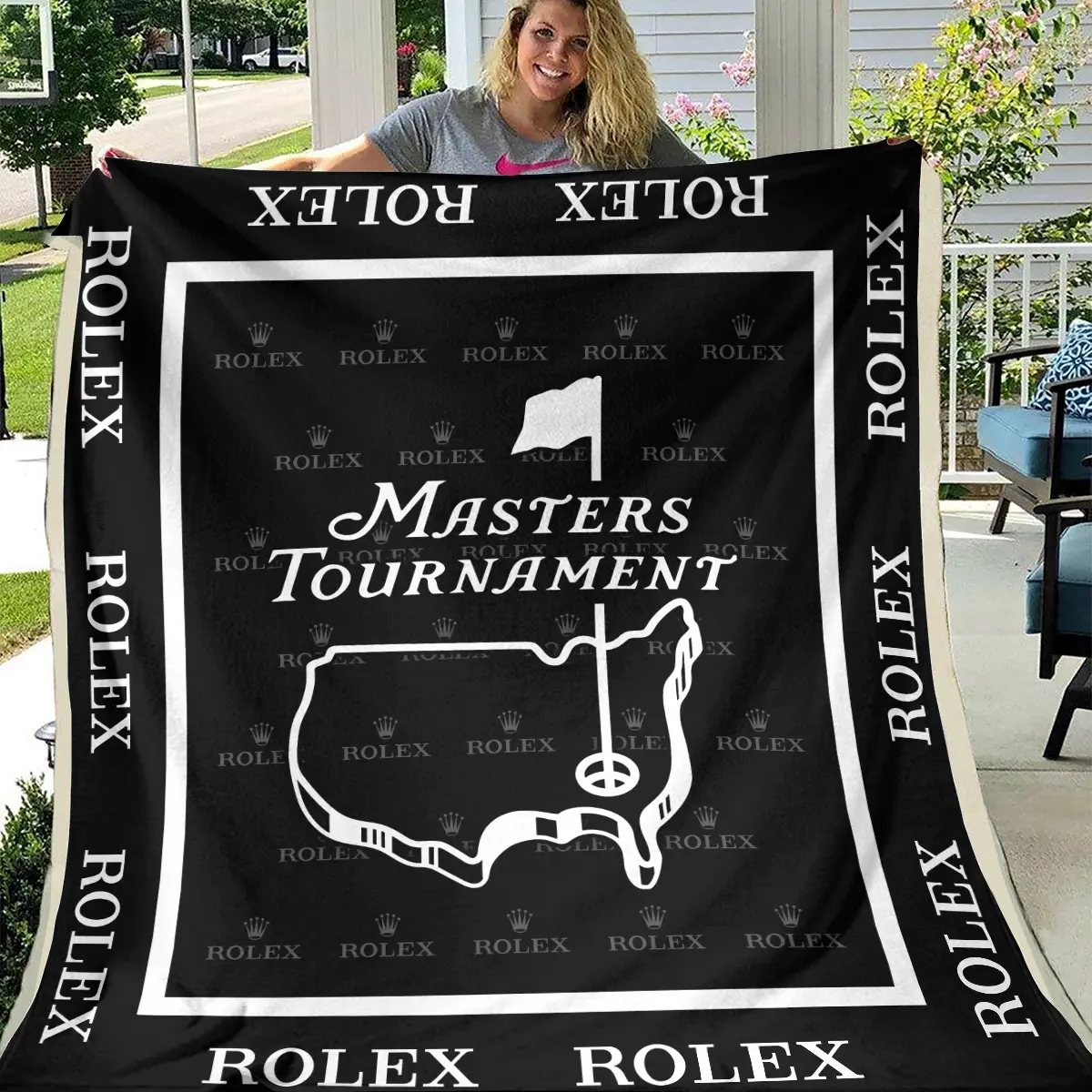 Masters Tournament Tournament Rolex Brand Exclusive Logo All Over Prints BLMT221024A01ROXBLK - Blanket