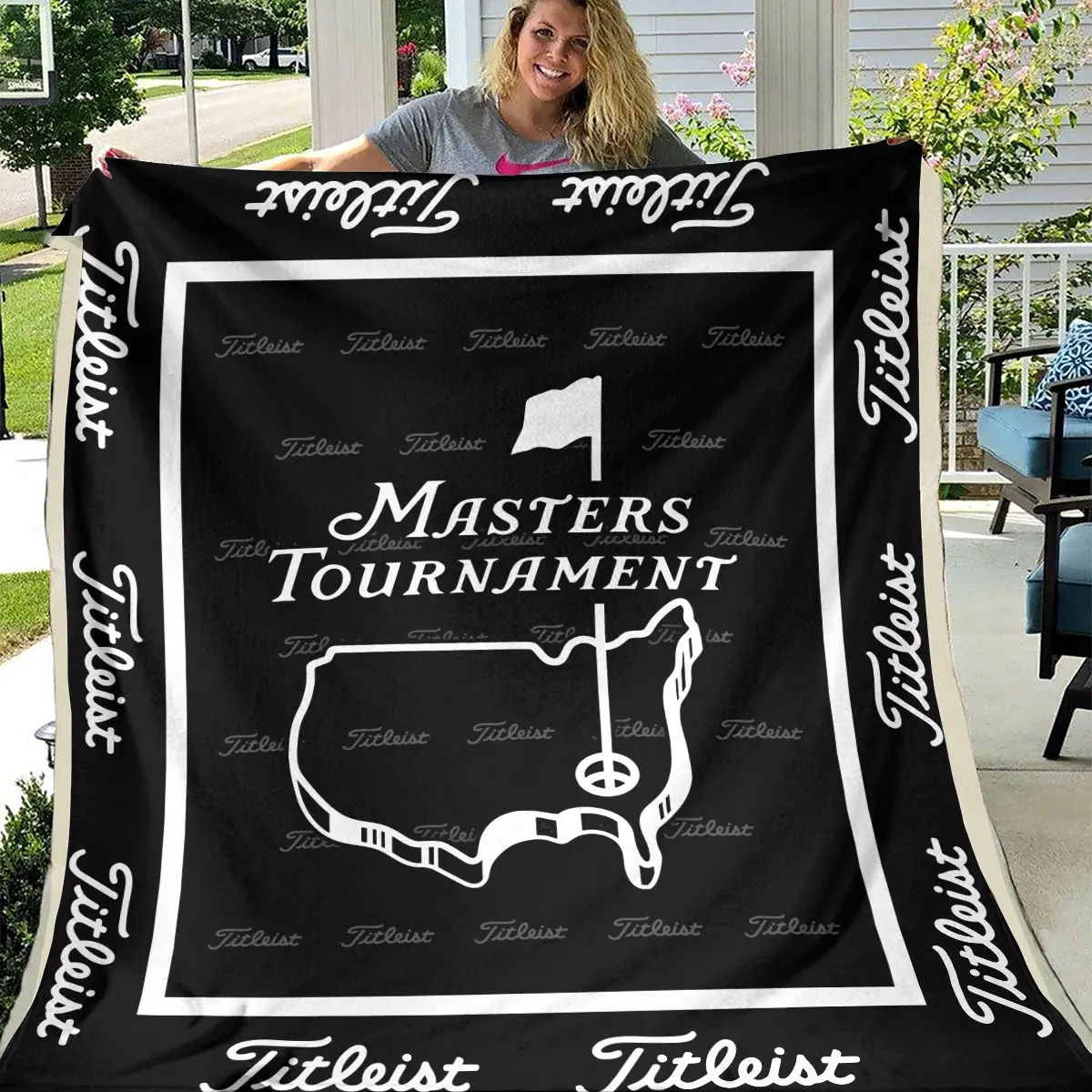 Masters Tournament Tournament Titleist Brand Exclusive Logo All Over Prints BLMT221024A01TLBLK - Blanket