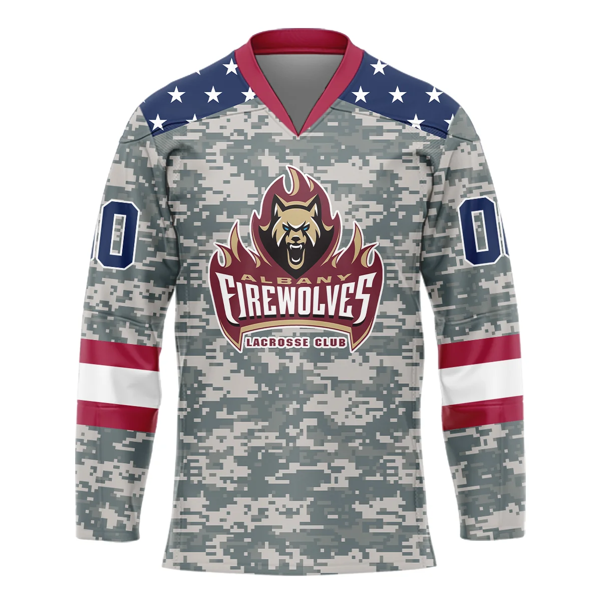 Special Release Albany FireWolves V-Neck Jersey All Over Print HONLL090824A01ALBVJ