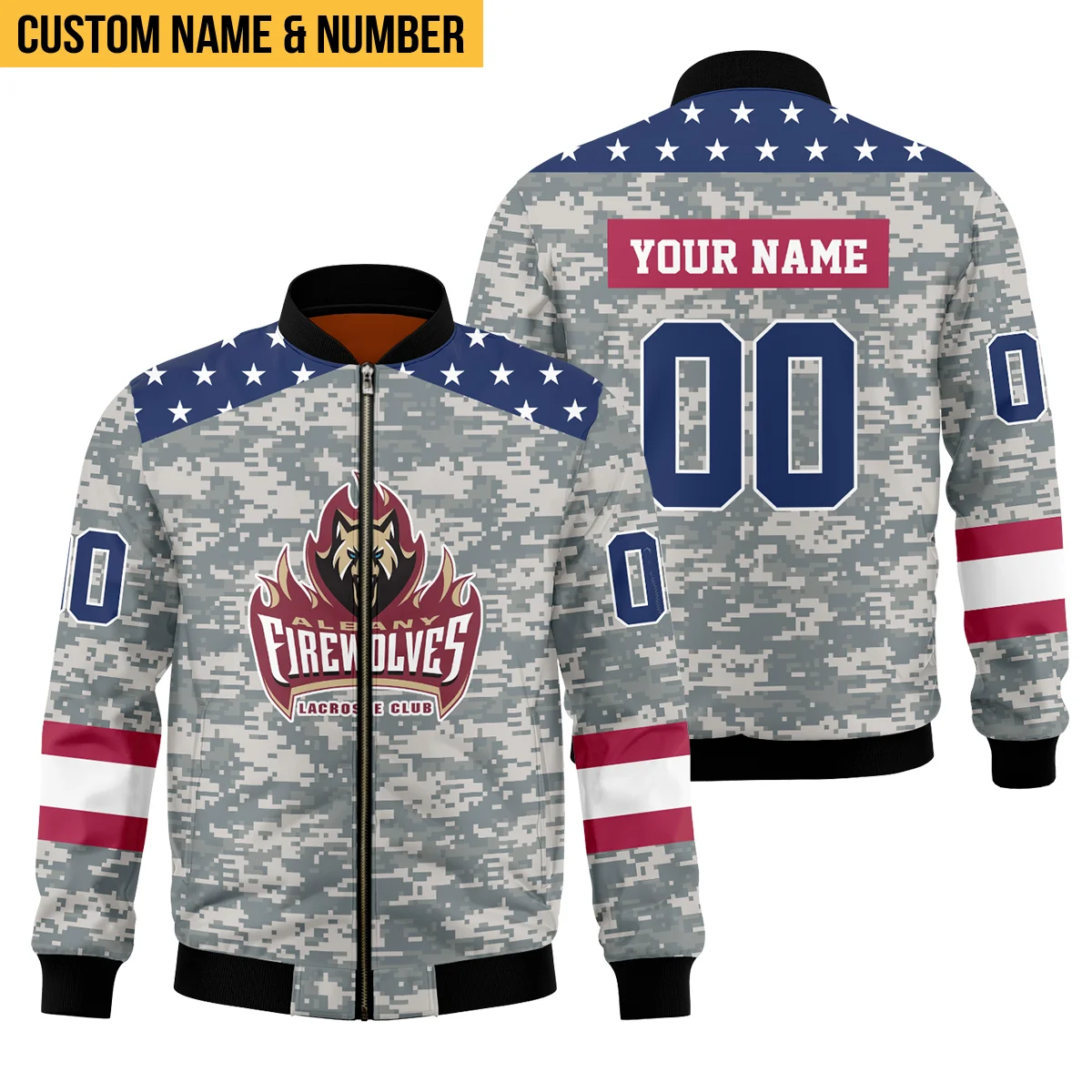 Special Release Bomber Jacket  Albany FireWolves National Lacrosse League All Over Prints HONLL090824A01ALBBB