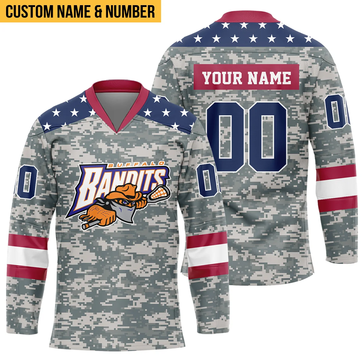 Special Release Buffalo Bandits V-Neck Jersey All Over Print HONLL090824A01BUFVJ