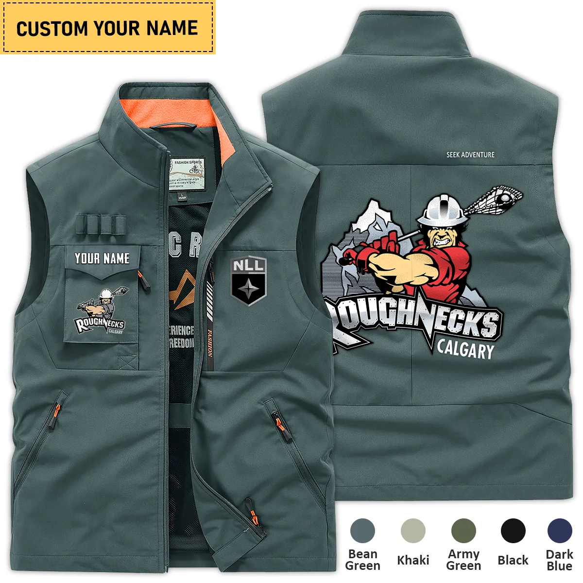 Special Release Calgary Roughnecks National Hockey League Outdoor Sleeveless Vest QTLC30724A1CGY - Bean Green