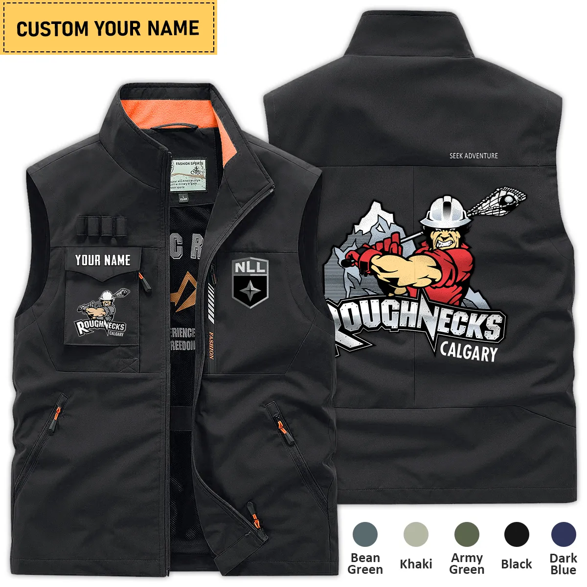 Special Release Calgary Roughnecks National Hockey League Outdoor Sleeveless Vest QTLC30724A1CGY - Black