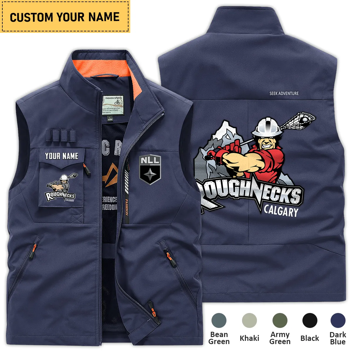 Special Release Calgary Roughnecks National Hockey League Outdoor Sleeveless Vest QTLC30724A1CGY - Dark Blue