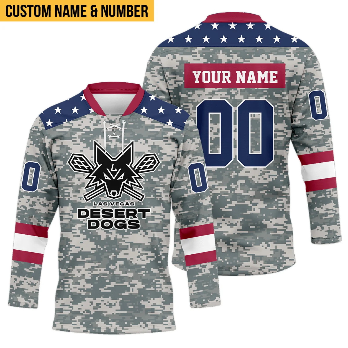 Special Release Las Vegas Desert Dogs Lace Neck Jersey All Over Print HONLL090824A01LVDLNJ