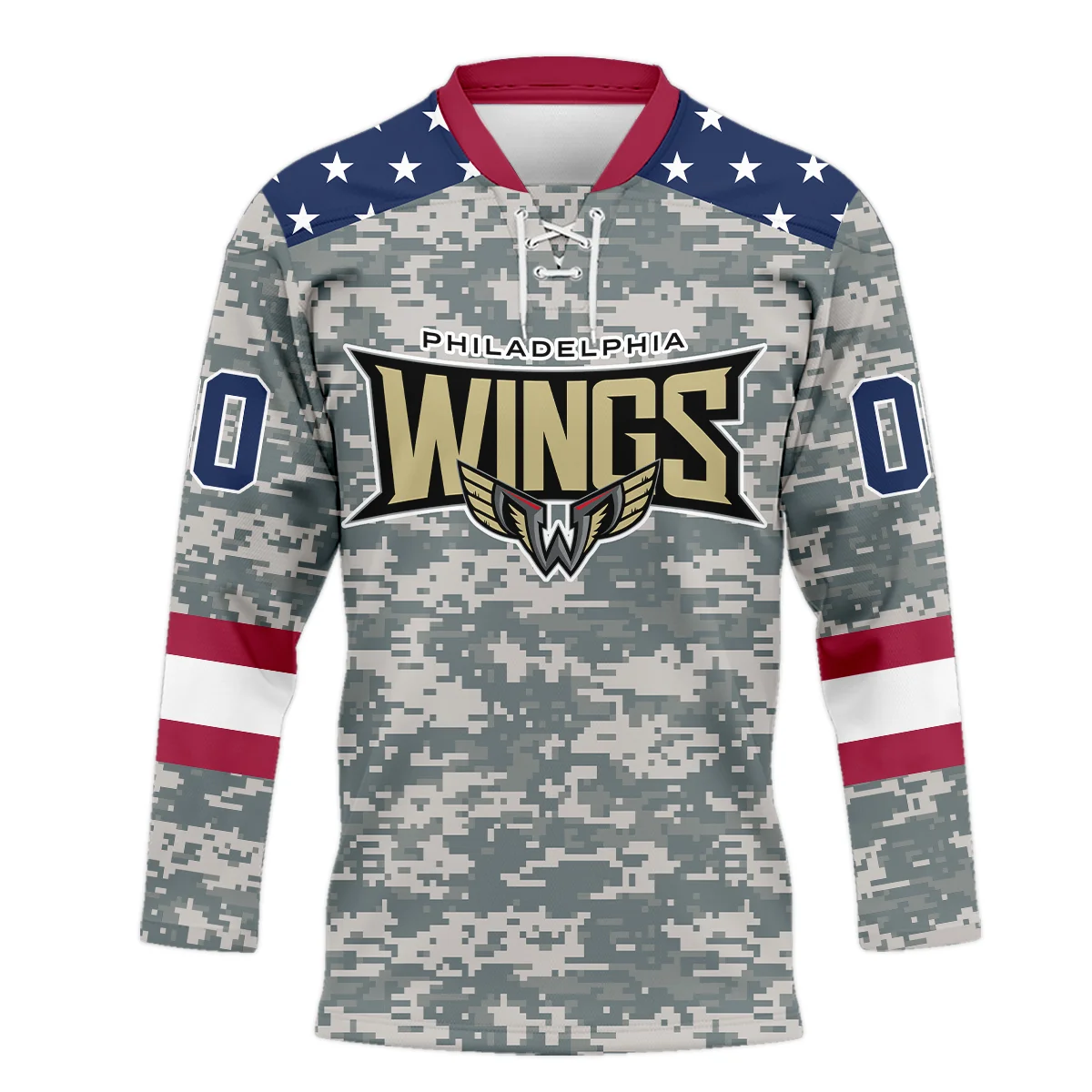 Special Release Philadelphia Wings Lace Neck Jersey All Over Print HONLL090824A01PHILNJ