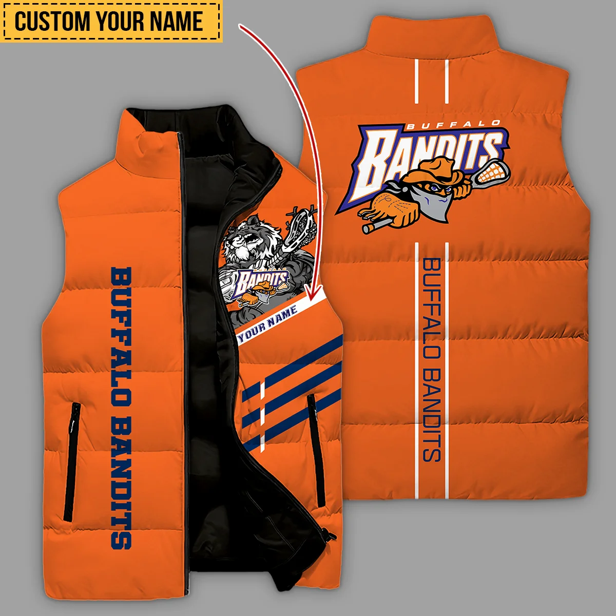 Special Release Sleeveless Puffer Jacket Buffalo Bandits National Lacrosse League All Over Prints HONLL080824A01BUF