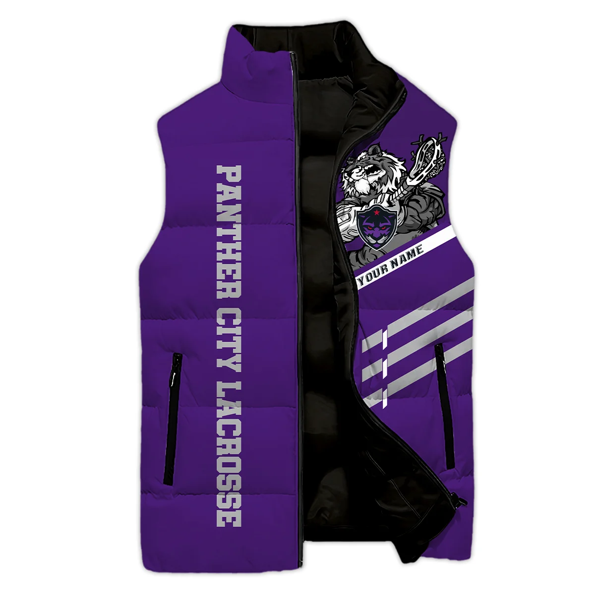 Special Release Sleeveless Puffer Jacket Panther City Lacrosse National Lacrosse League All Over Prints HONLL080824A01PCL