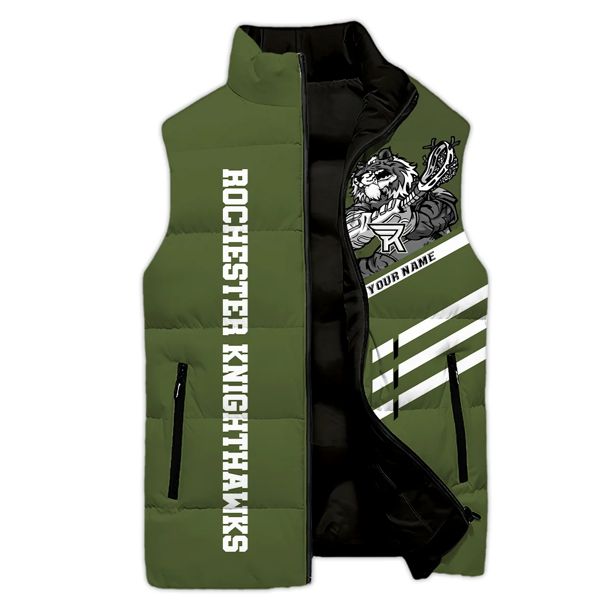 Special Release Sleeveless Puffer Jacket Rochester Knighthawks National Lacrosse League All Over Prints HONLL080824A01ROC