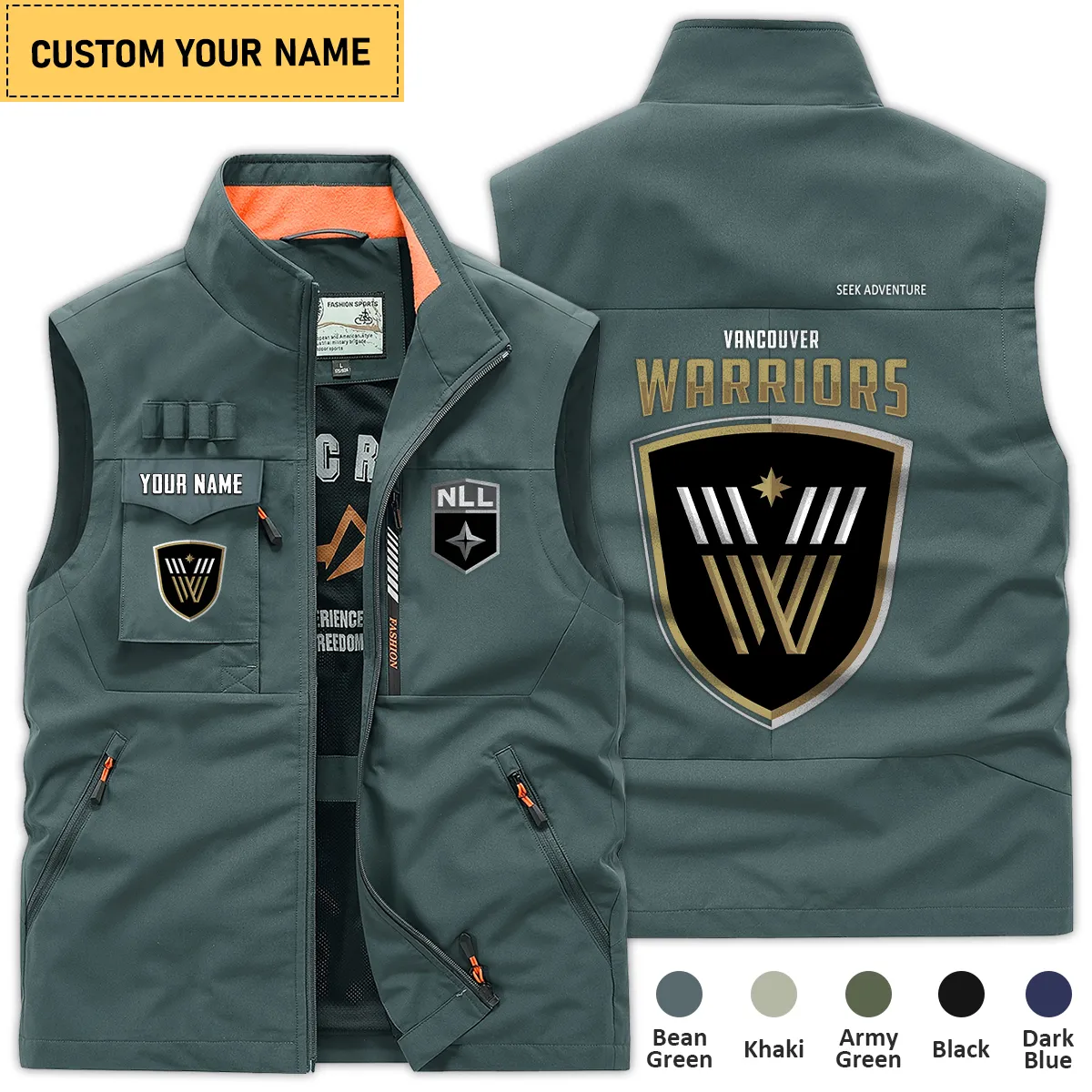 Special Release Vancouver Warriors National Hockey League Outdoor Sleeveless Vest QTLC30724A1VAN - Bean Green