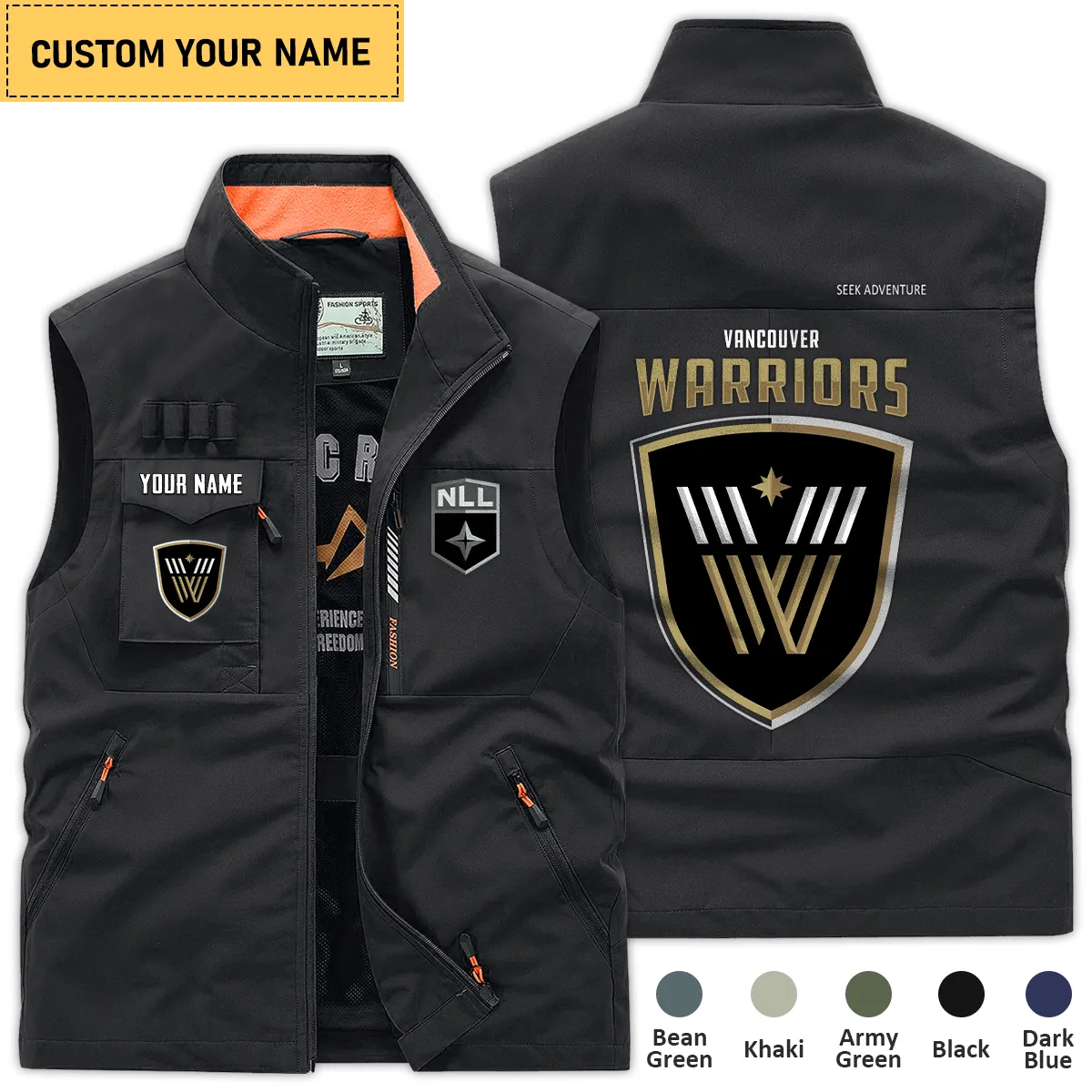 Special Release Vancouver Warriors National Hockey League Outdoor Sleeveless Vest QTLC30724A1VAN - Black