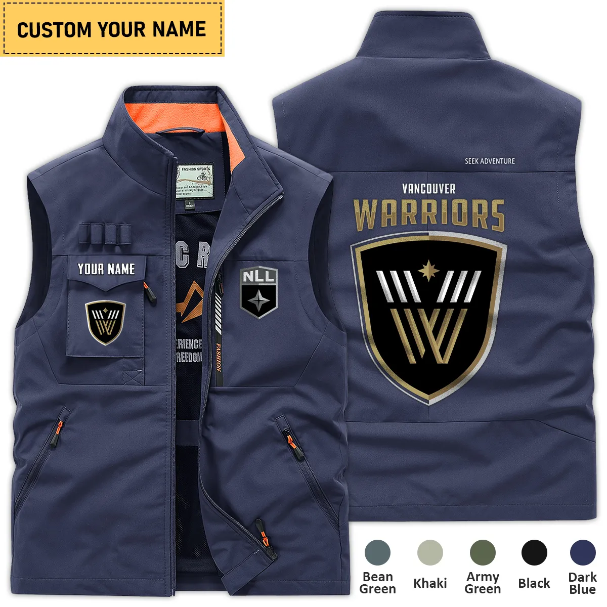 Special Release Vancouver Warriors National Hockey League Outdoor Sleeveless Vest QTLC30724A1VAN - Dark Blue