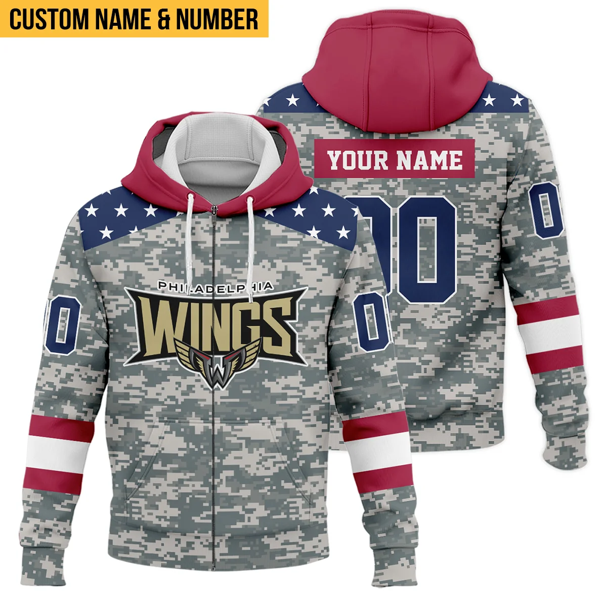 Special Release Zipper Hoodie Philadelphia Wings National Lacrosse League All Over Prints HONLL090824A01PHIZHD