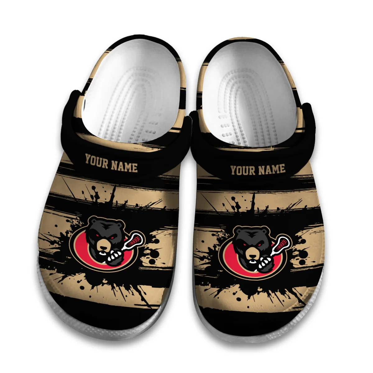 Personalized Brush Pattern Ottawa Black Bears Classic Crocs All Over Print HONLL300724C01OBB