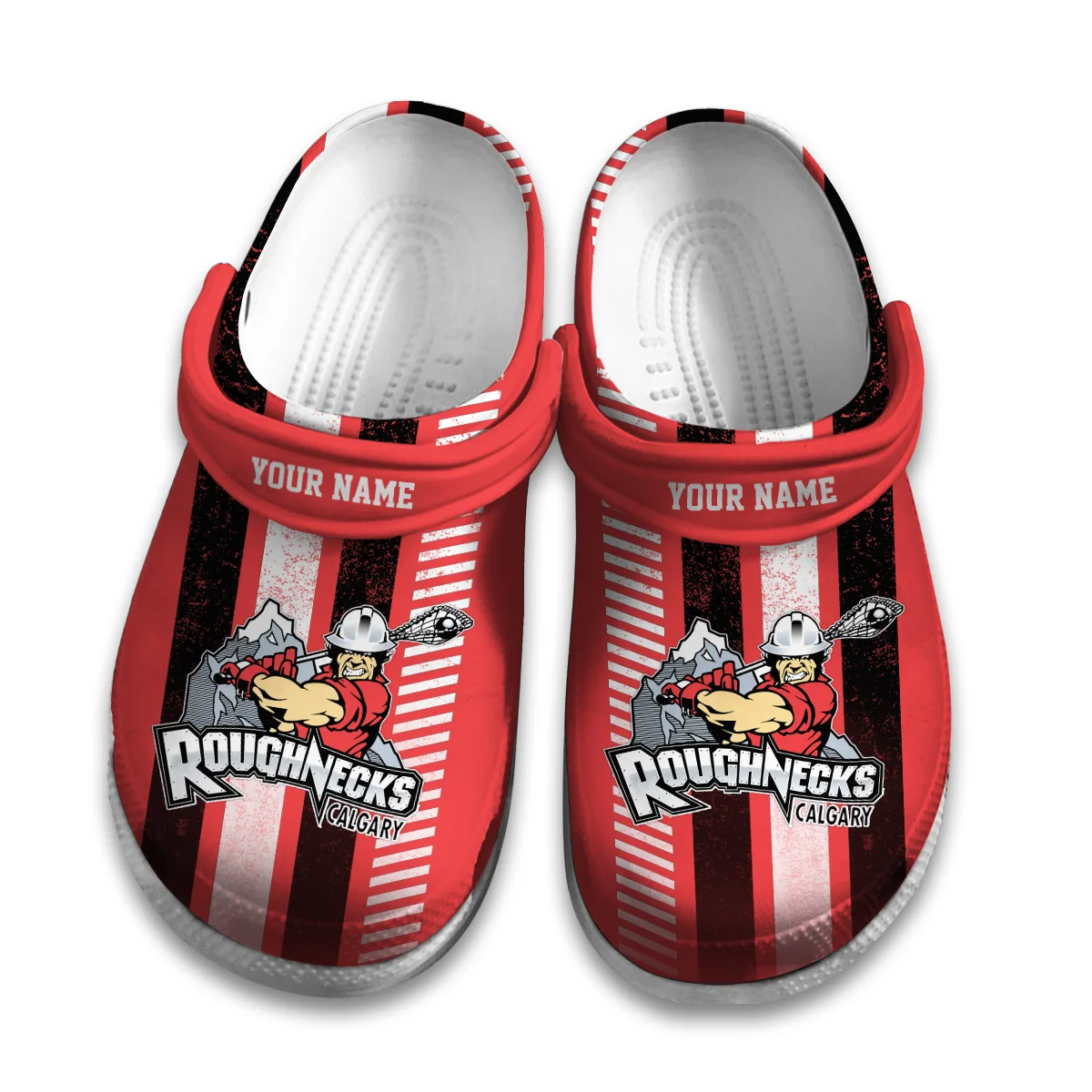 Personalized Color Mix Grunge Pattern Calgary Roughnecks Classic Crocs All Over Print HONLL010824C01CGY