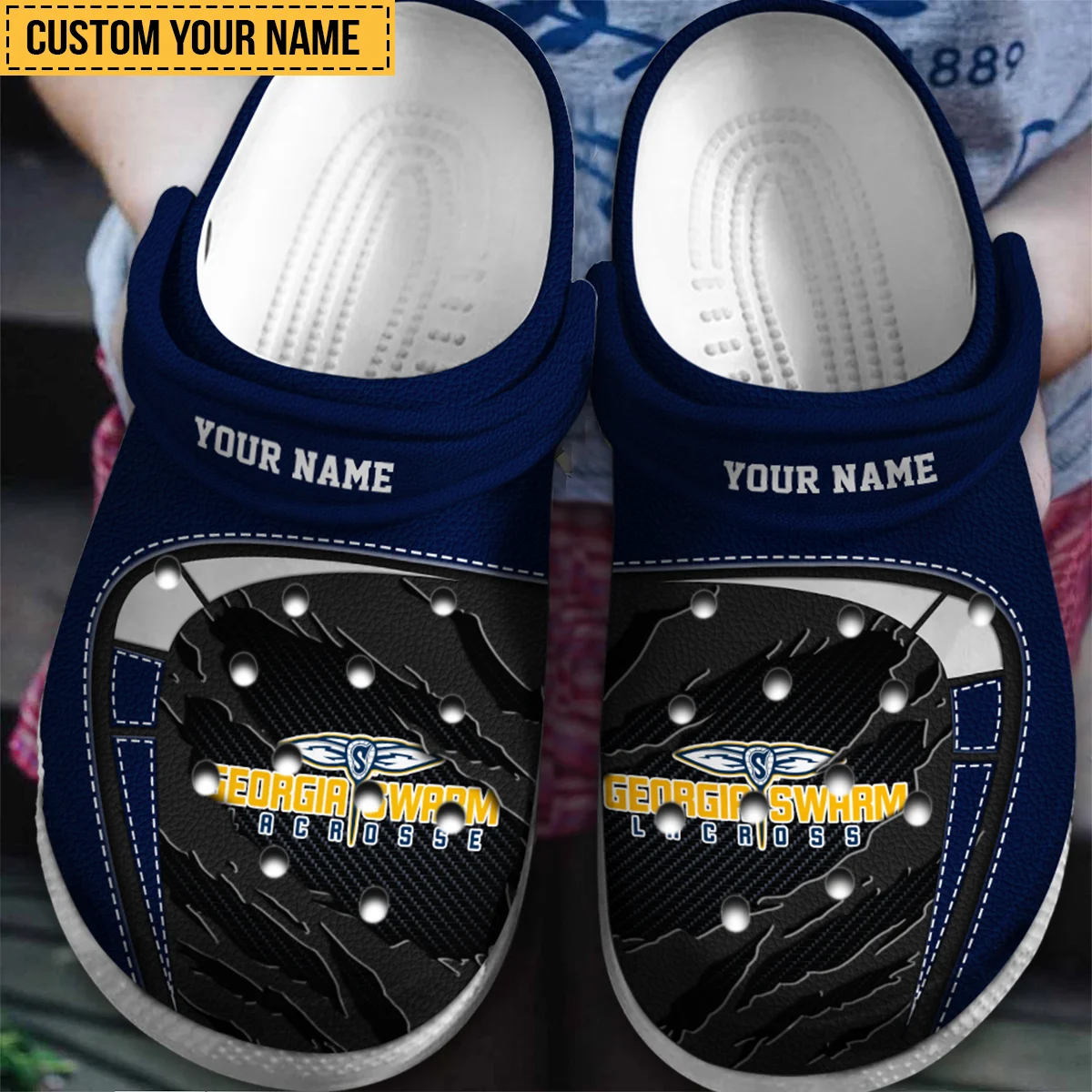 Personalized Color Torn Leather Metal Background Halifax Thunderbirds Classic Crocs All Over Print HONLL050824C01HFX