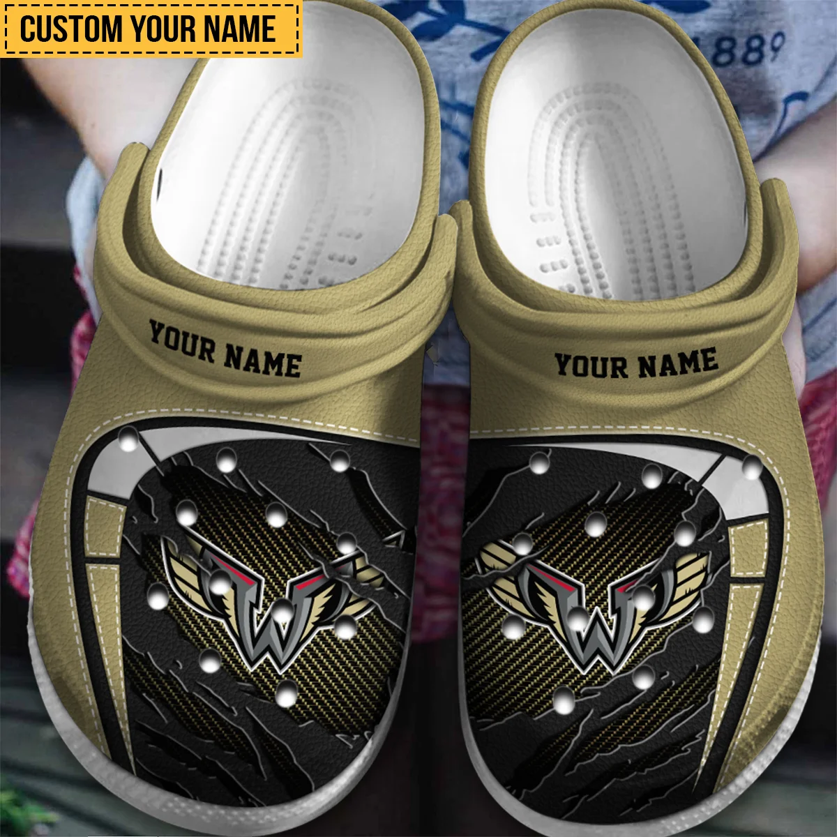 Personalized Color Torn Leather Metal Background Philadelphia Wings Classic Crocs All Over Print HONLL050824C01PHI