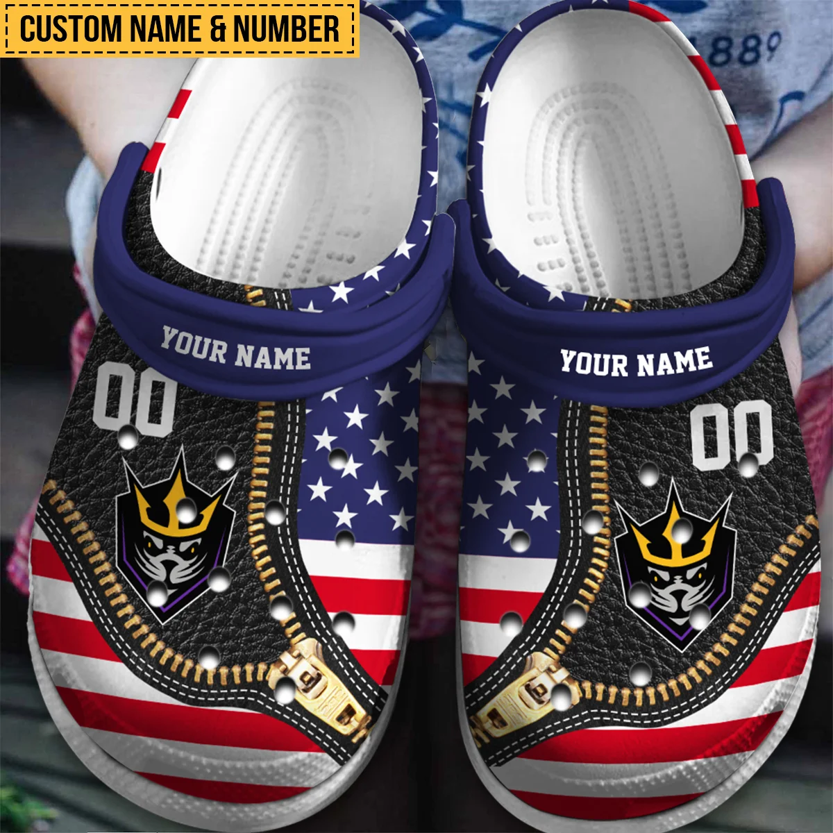 Personalized Flag USA Zip Leather Pattern San Diego Seals Classic Crocs All Over Print HONLL030824C01SD