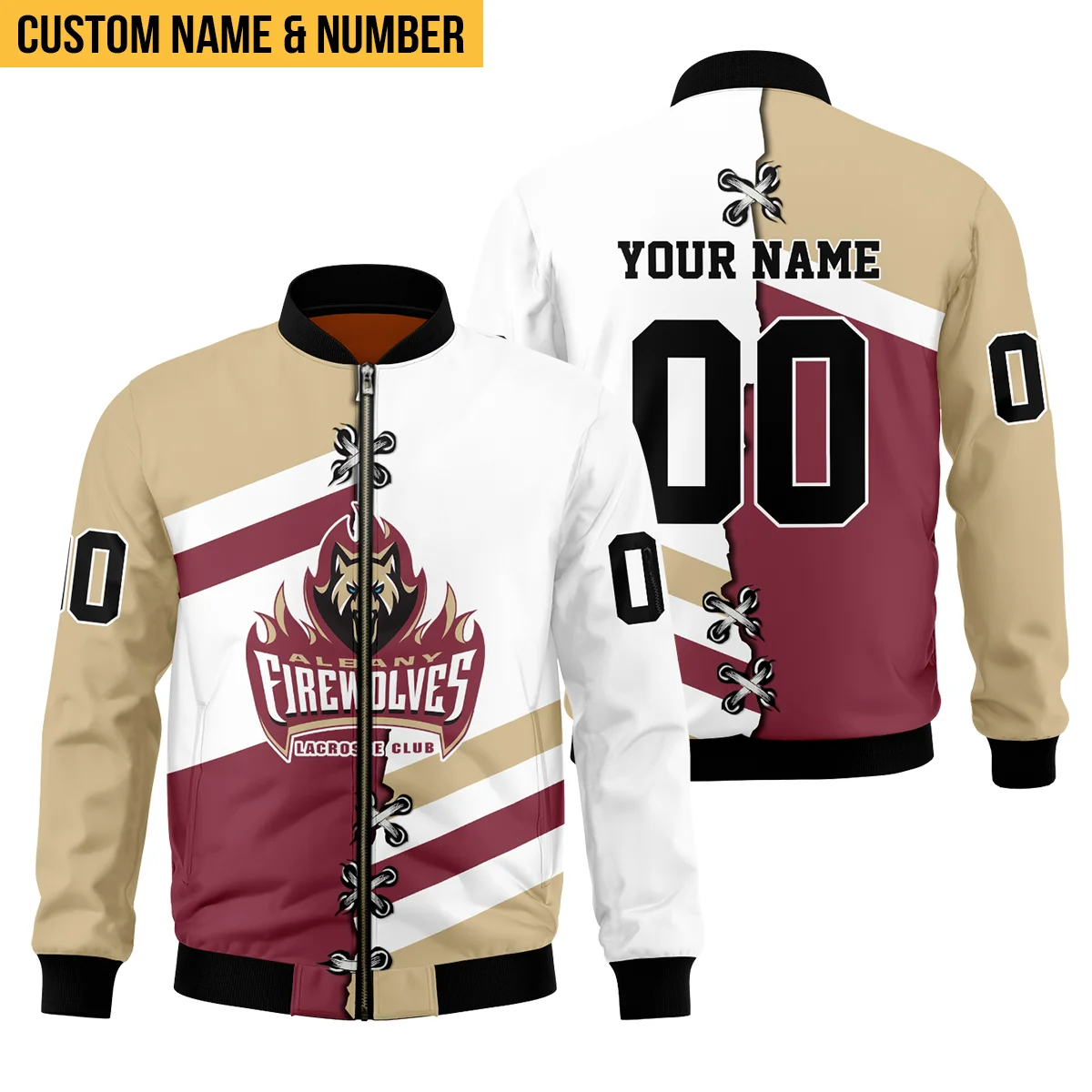 Personalized Gift Bomber Jacket  Albany FireWolves National Lacrosse League All Over Prints HONLL130824A01ALBBB