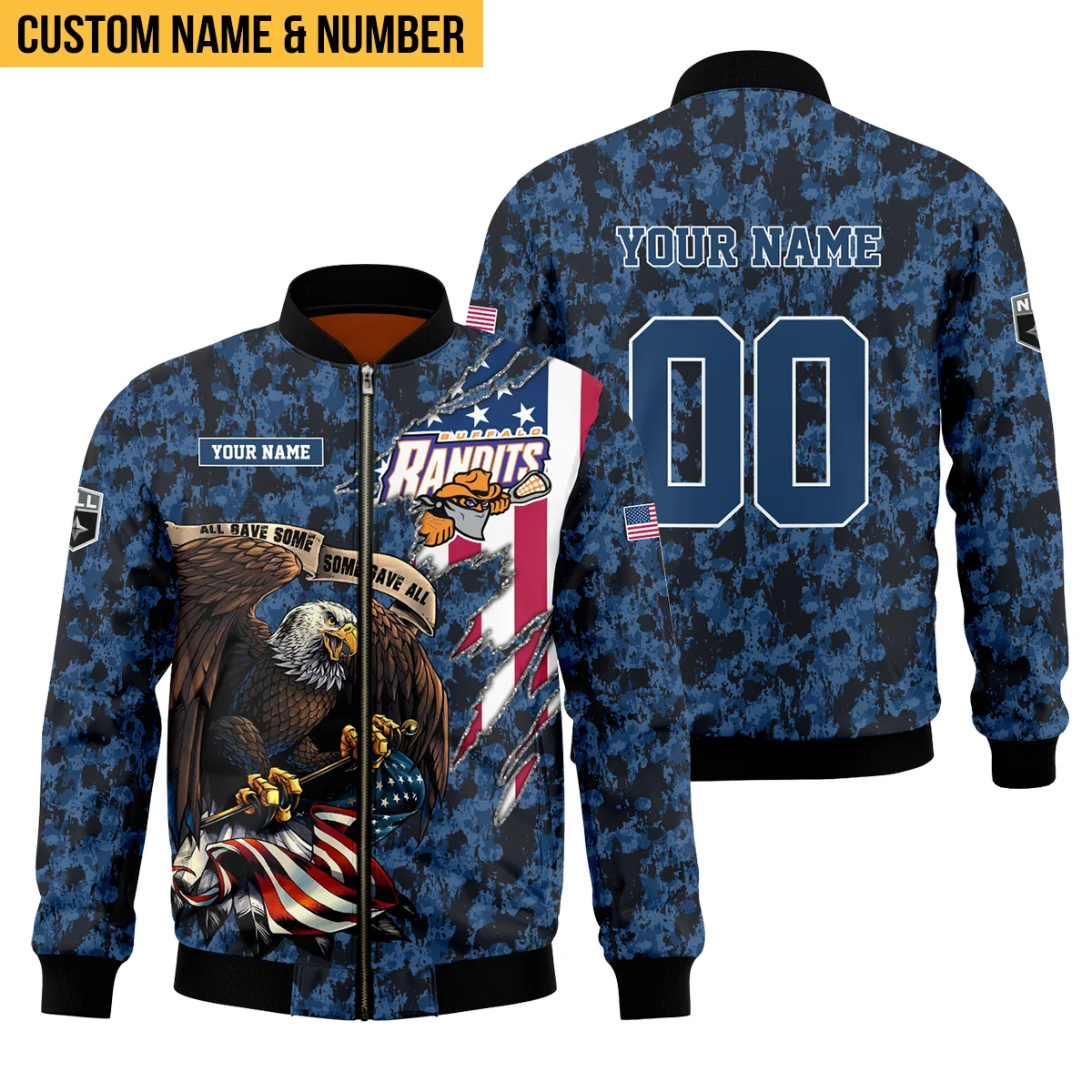 Personalized Gift Bomber Jacket  Albany FireWolves National Lacrosse League All Over Prints HONLL130824A01ALBBB