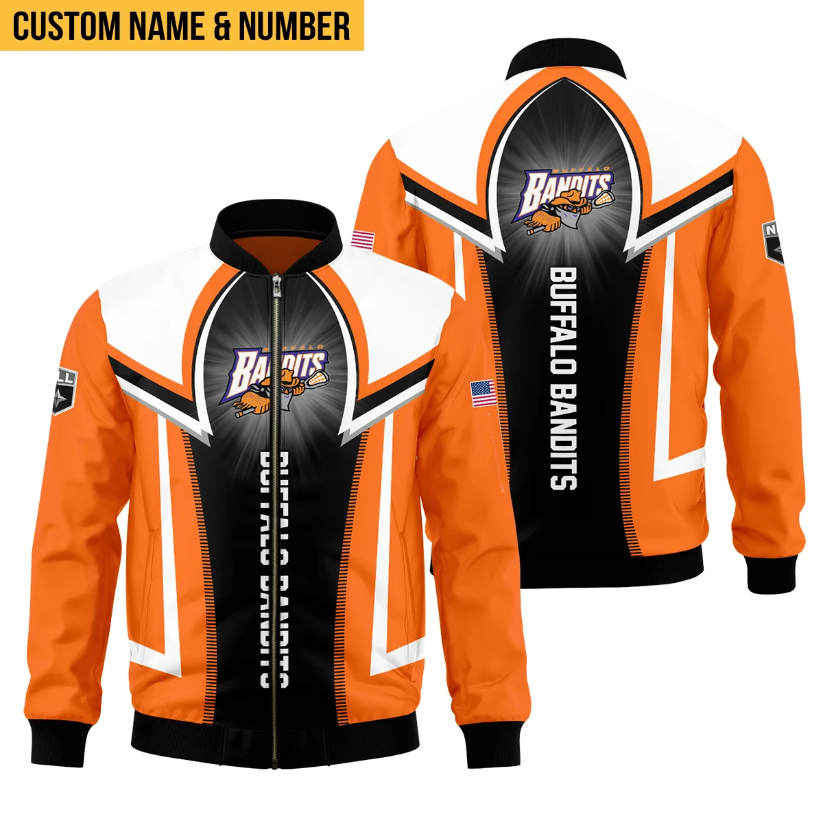 Personalized Gift Bomber Jacket  Buffalo Bandits National Lacrosse League All Over Prints HONLL120824A01BUFBB