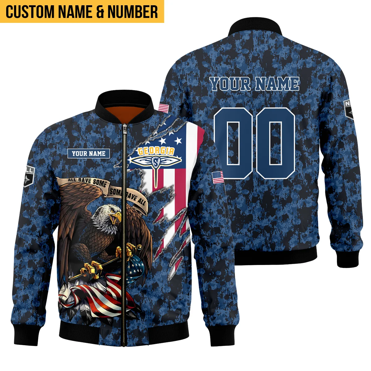 Personalized Gift Bomber Jacket  Georgia Swarm National Lacrosse League All Over Prints HONLL140824A01GEOBB