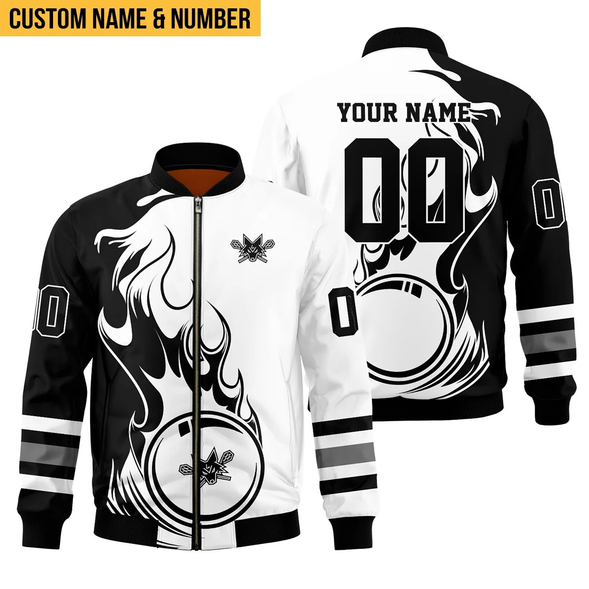 Personalized Gift Bomber Jacket  Ottawa Black Bears National Lacrosse League All Over Prints HONLL120824A02OBBBB